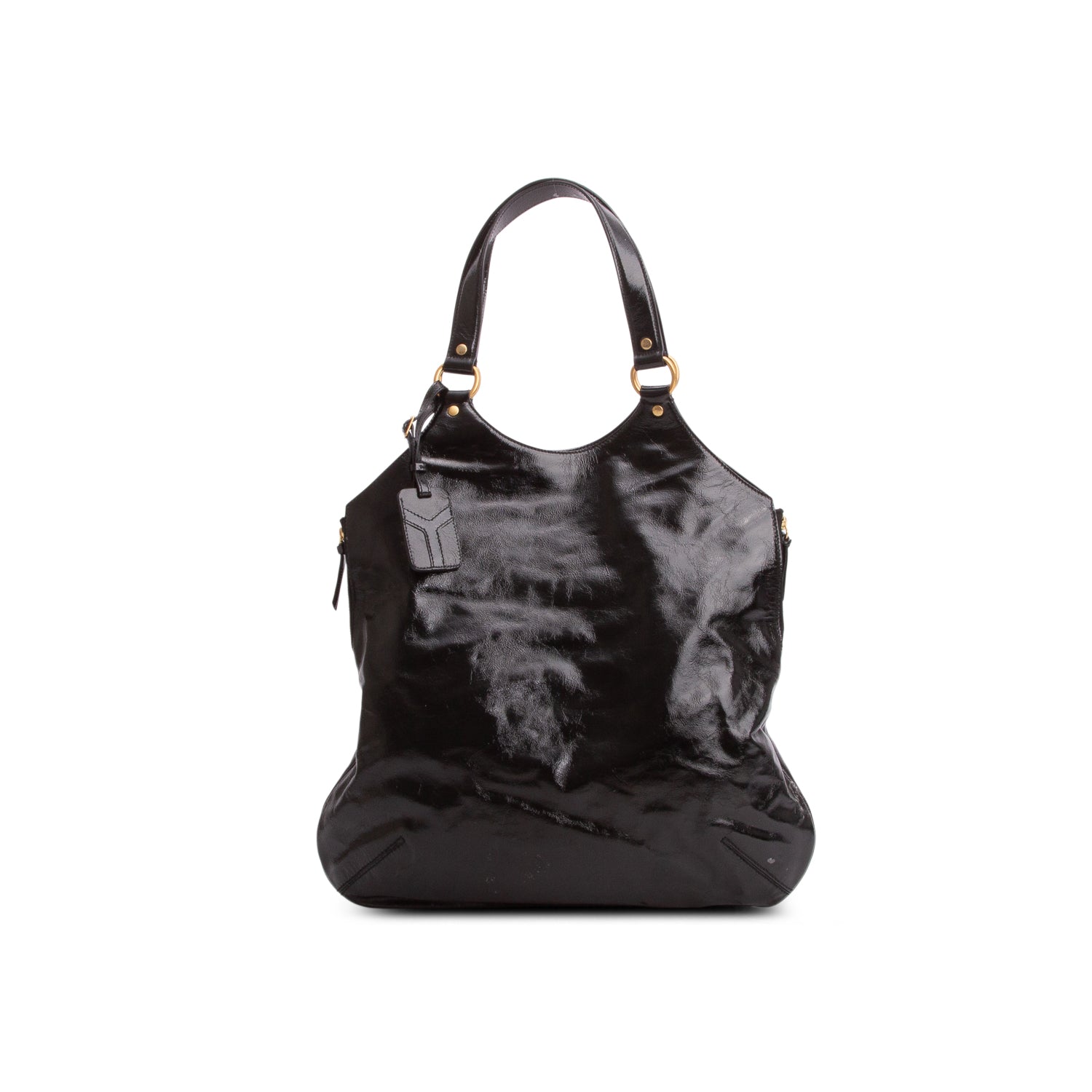 Saint Laurent Black Patent Leather Metropolis Tribute Tote