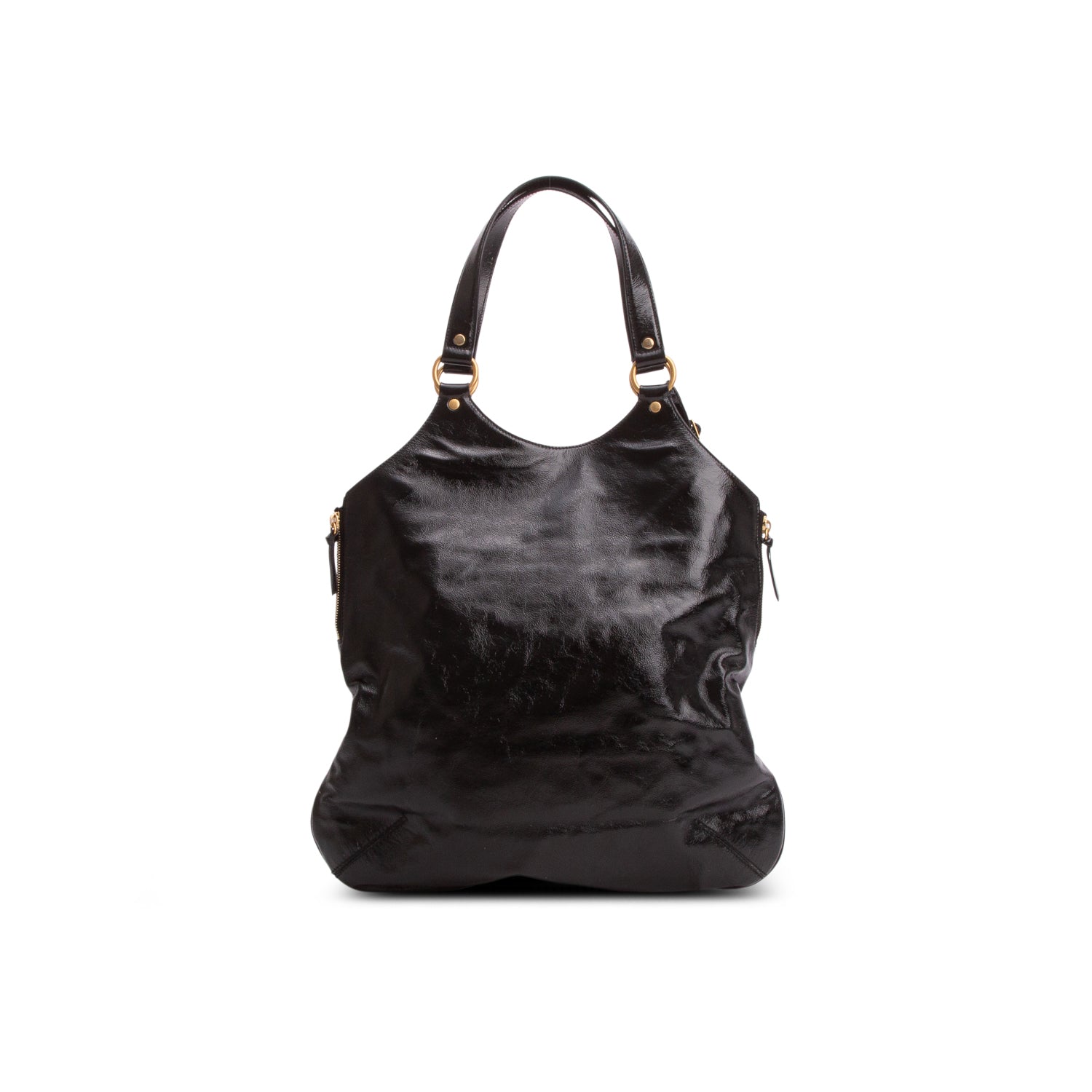 Saint Laurent Black Patent Leather Metropolis Tribute Tote