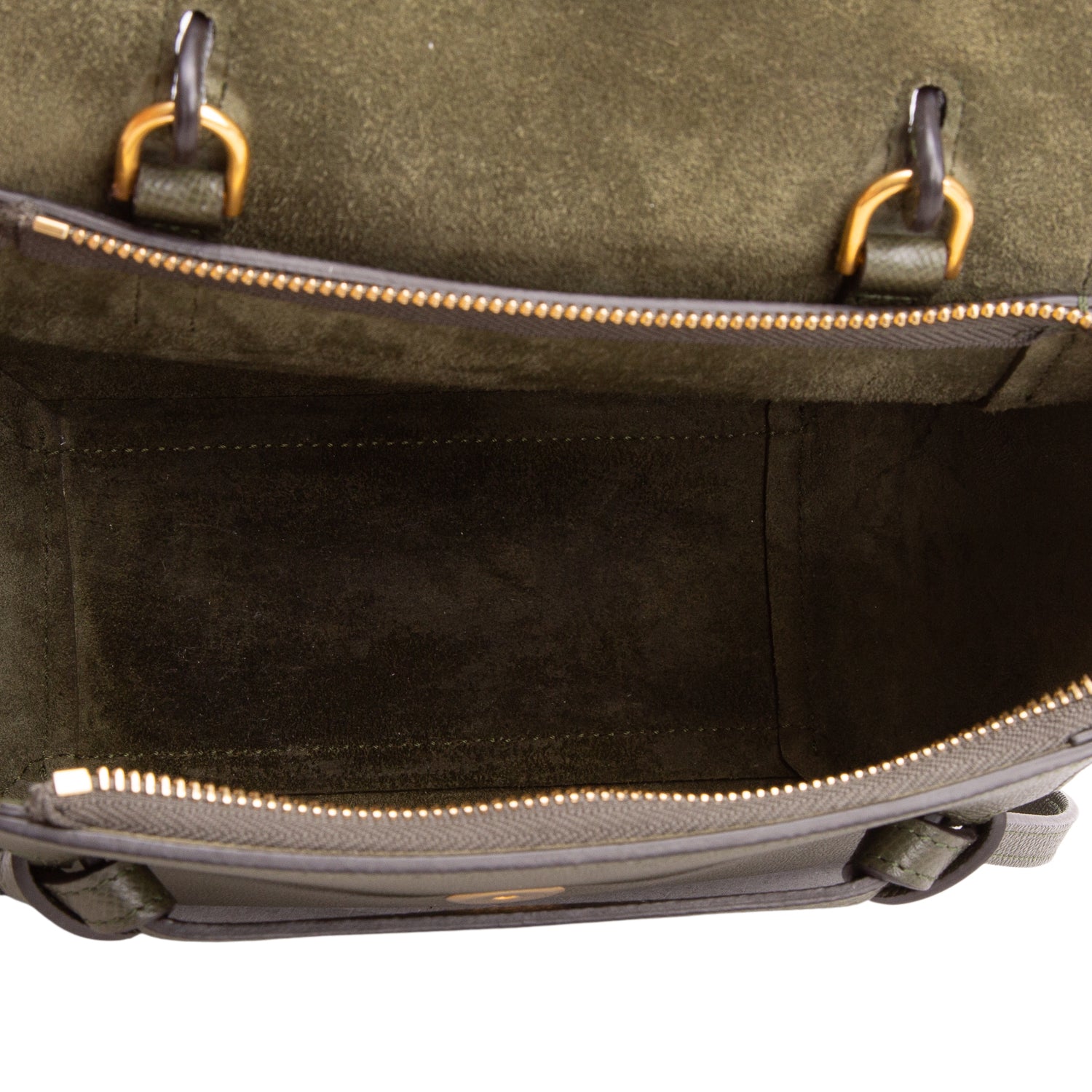Celine Green Grained Calfskin Pico Belt Bag w/ Strap