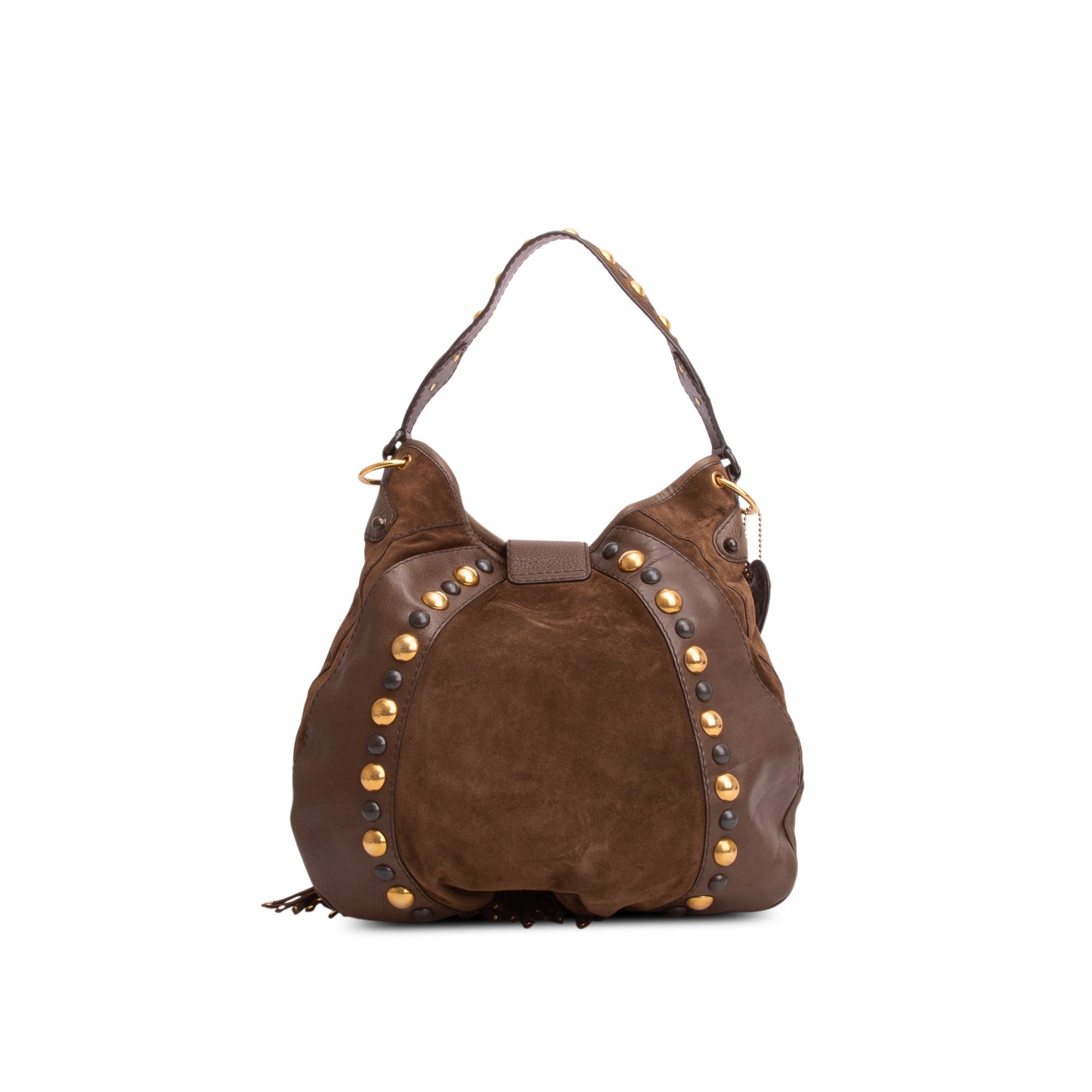 Gucci Brown Leather Suede Fringe Babouska Hobo w/ Strap