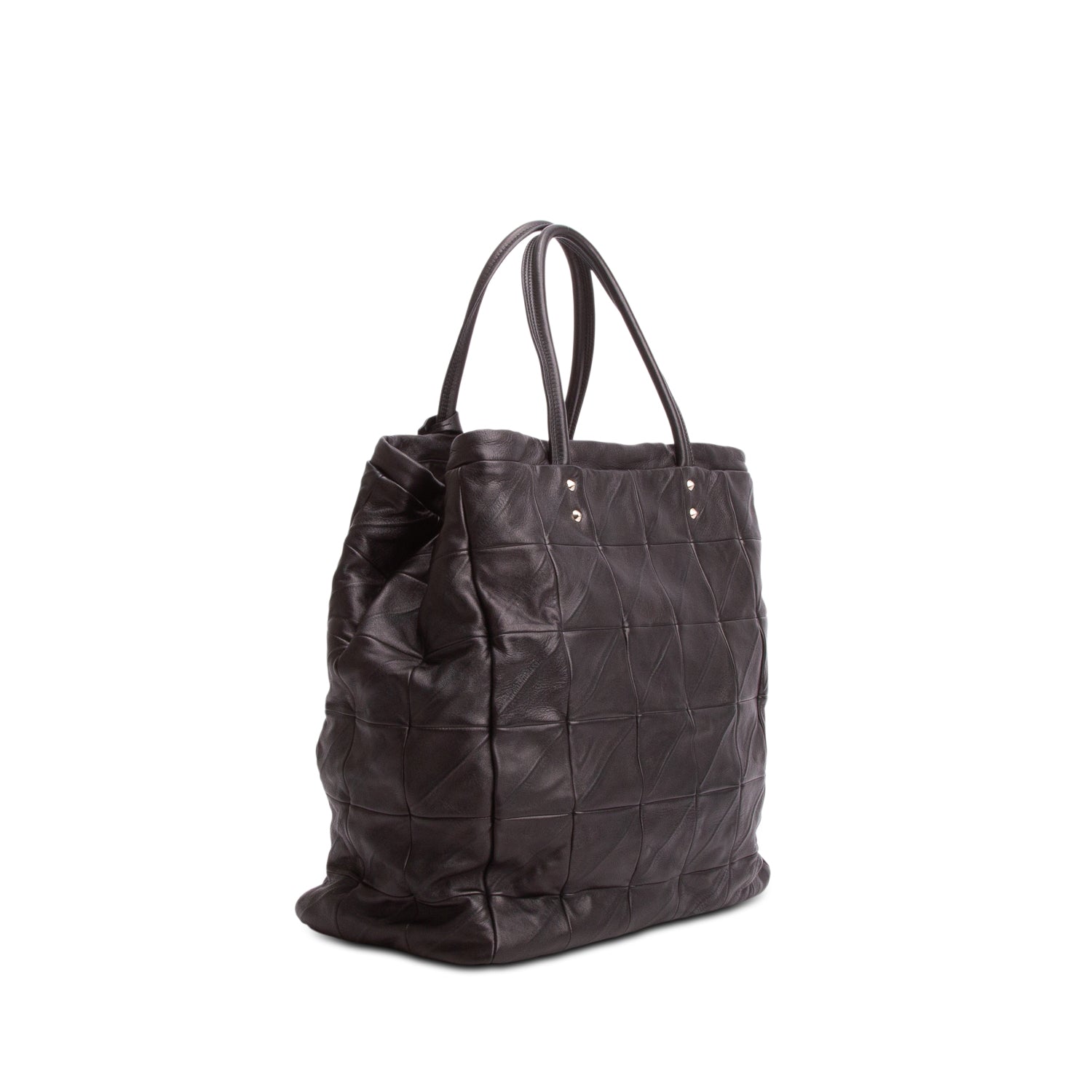 Saint Laurent Black Calfskin Square Quilted Tote Bag