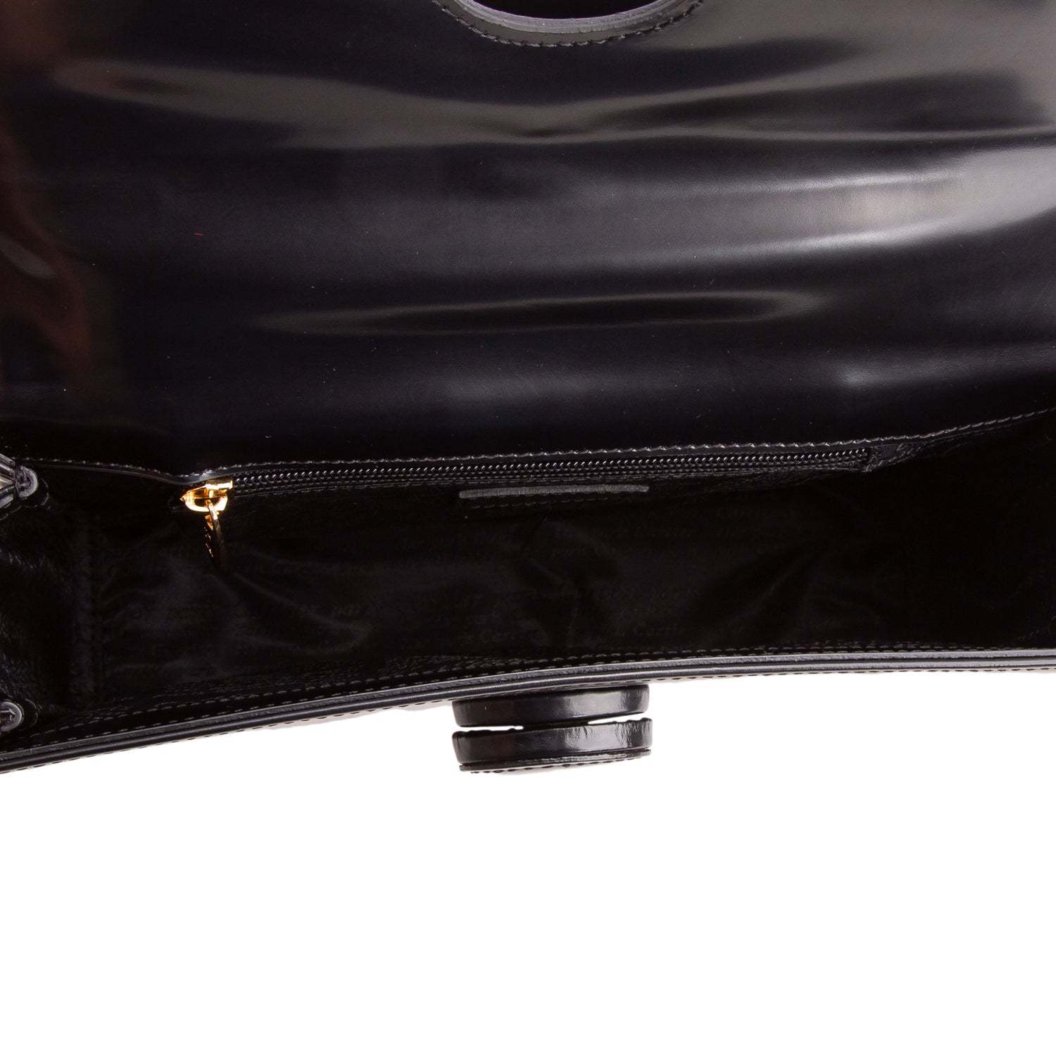Cartier Black Patent Leather Happy Birthday Top Handle Bag w/ Authenticity Card