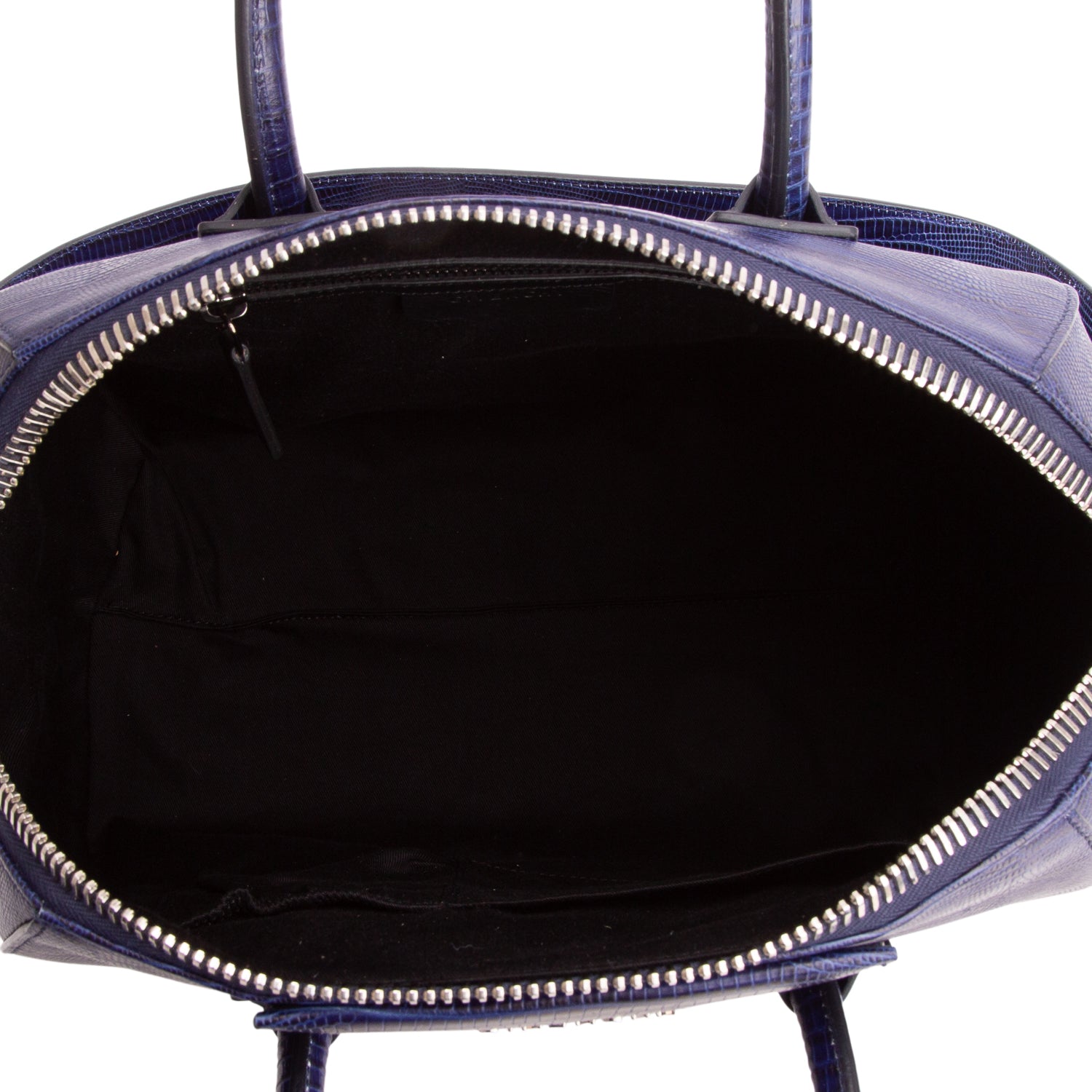 Givenchy Blue Calfskin Crocodile Embossed Leather Medium Antigona w/ Strap