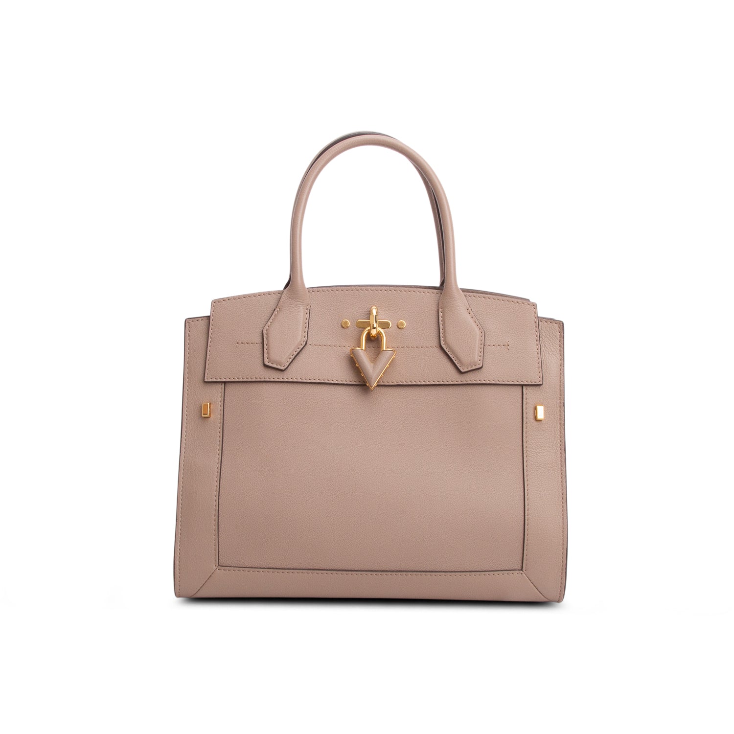 Louis Vuitton Taupe Calfskin Steamer MM w/ Strap