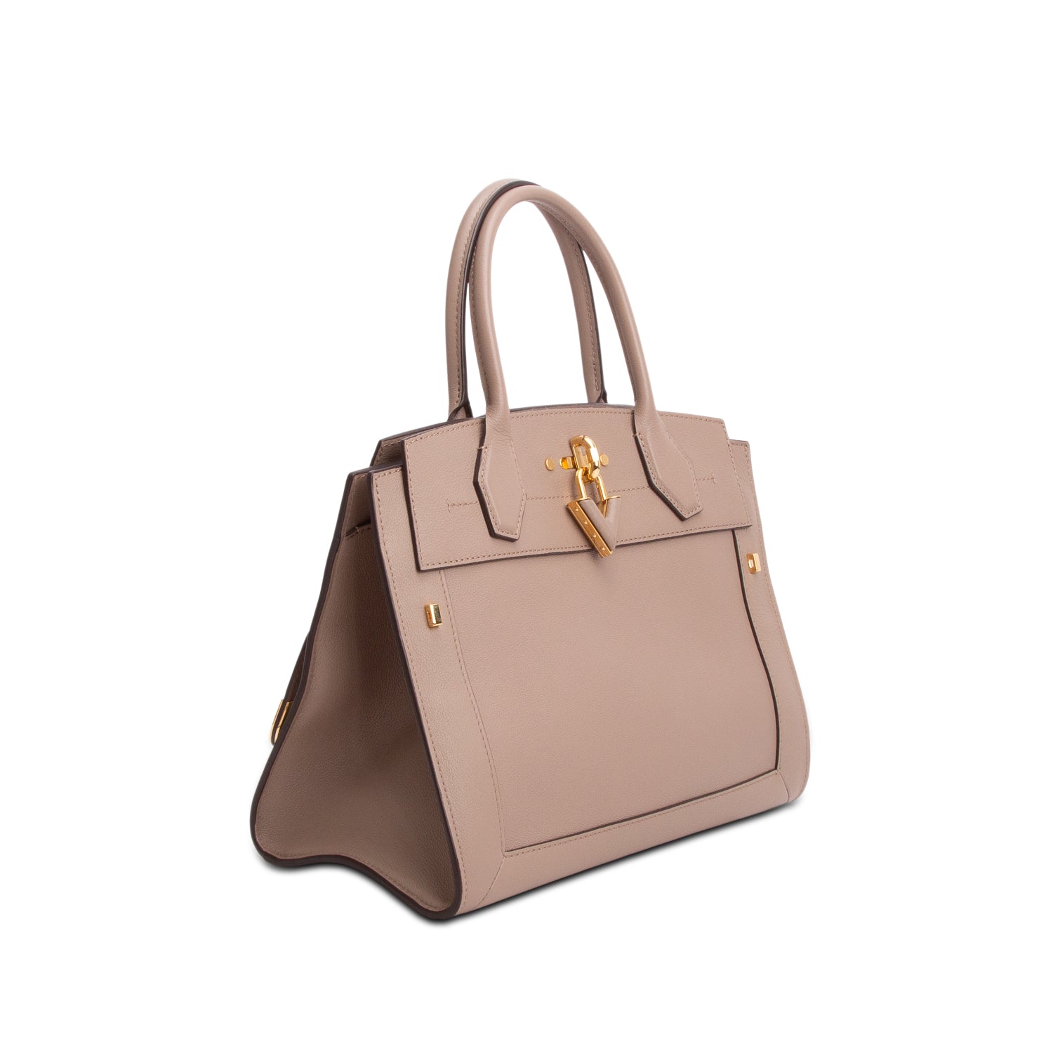 Louis Vuitton Taupe Calfskin Steamer MM w/ Strap