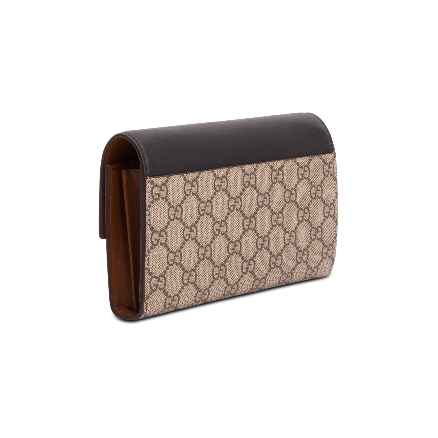 Gucci GG Supreme Monogram Calfskin Mini Padlock Clutch w/ Box & Strap