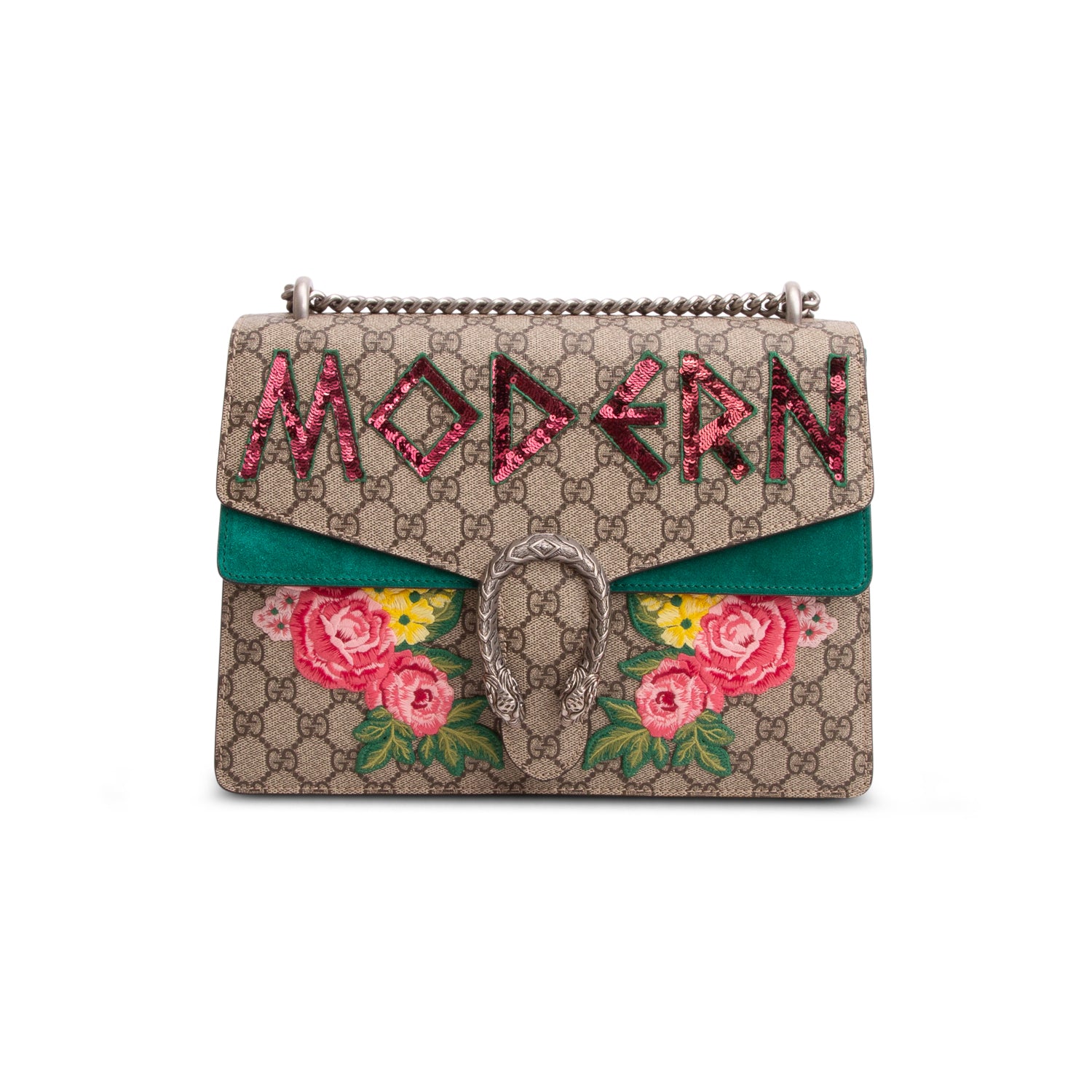 Gucci GG Supreme Monogram Embroidered Medium Dionysus Shoulder Bag