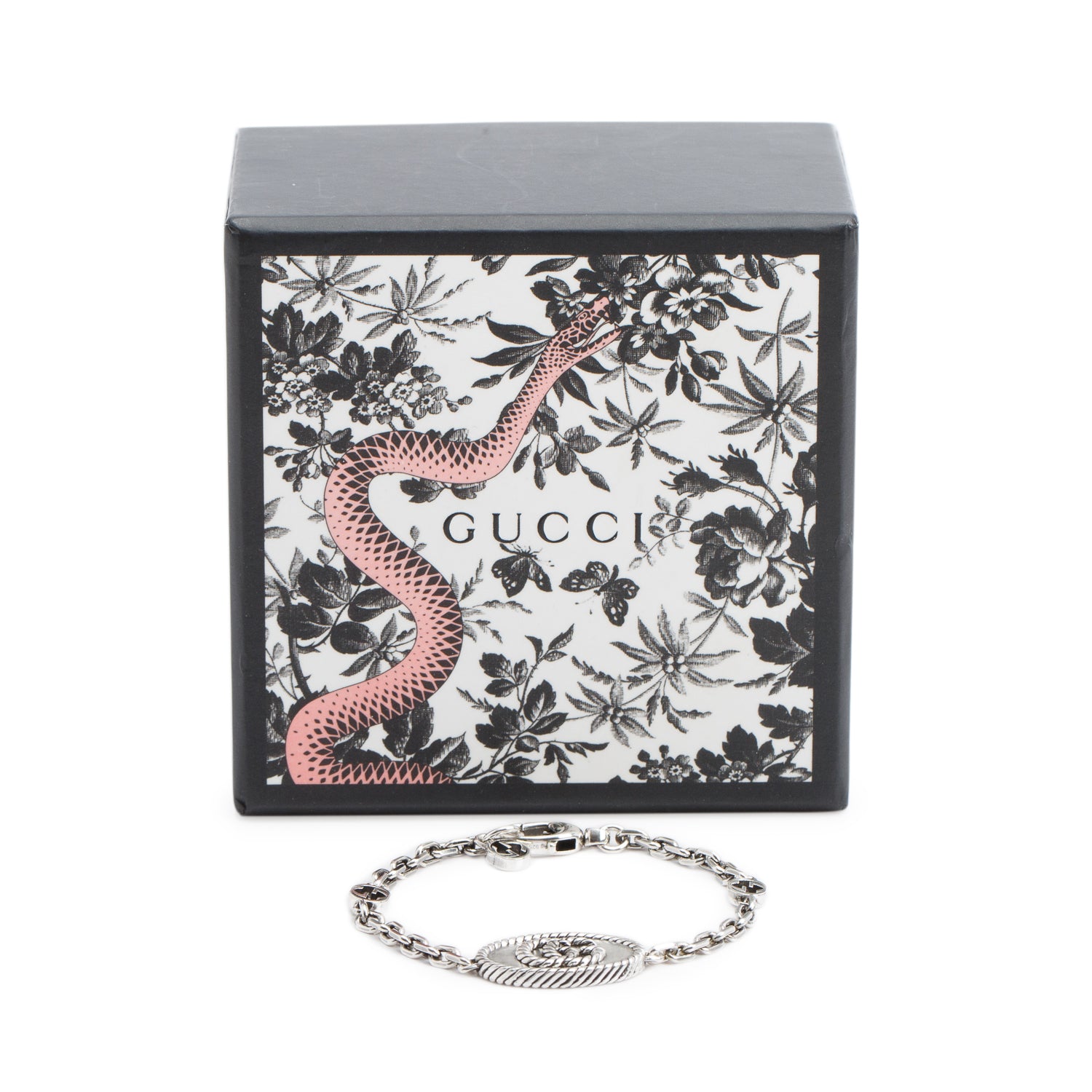 Gucci Sterling Silver Marmont Double G Chain Bracelet w/ Box