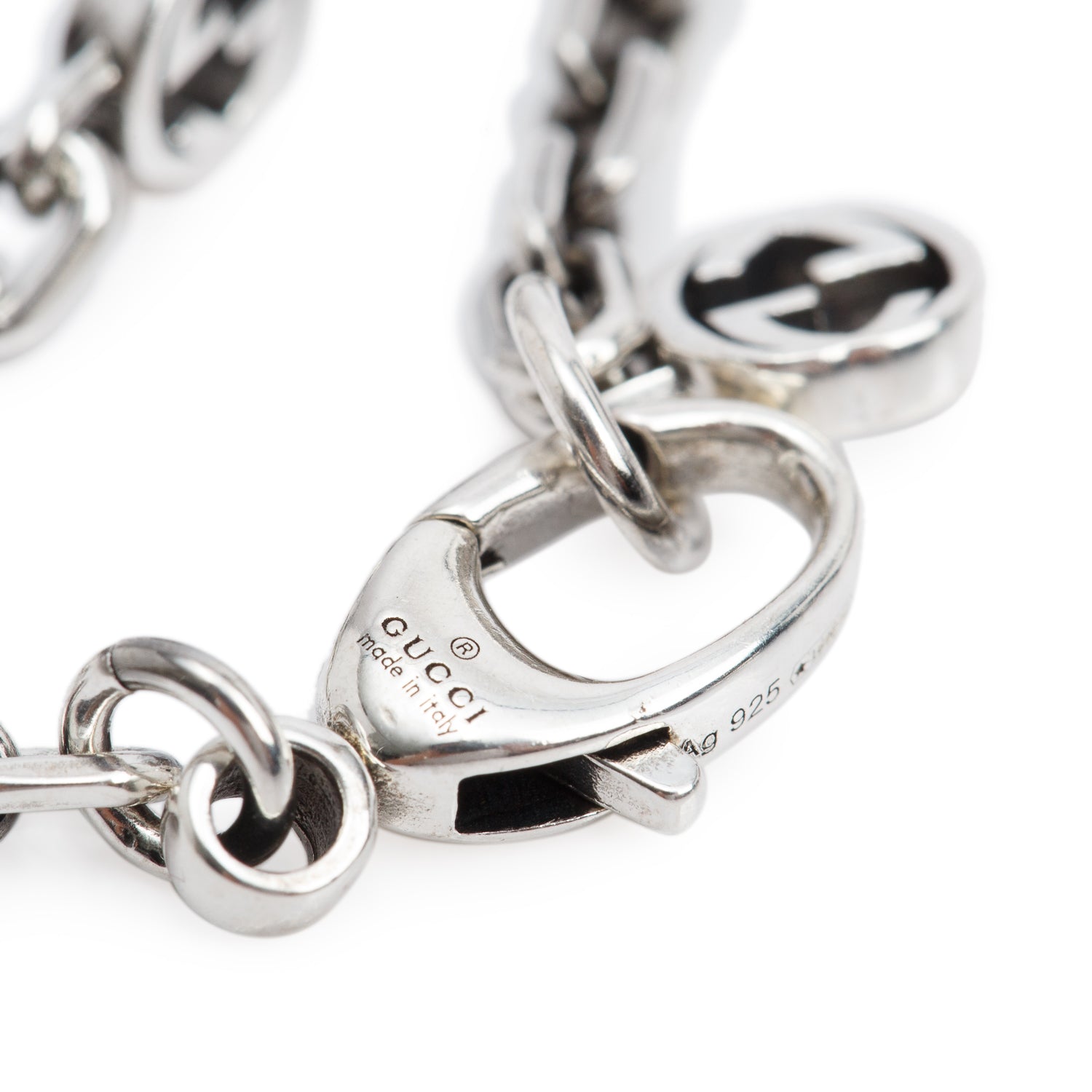 Gucci Sterling Silver Marmont Double G Chain Bracelet w/ Box