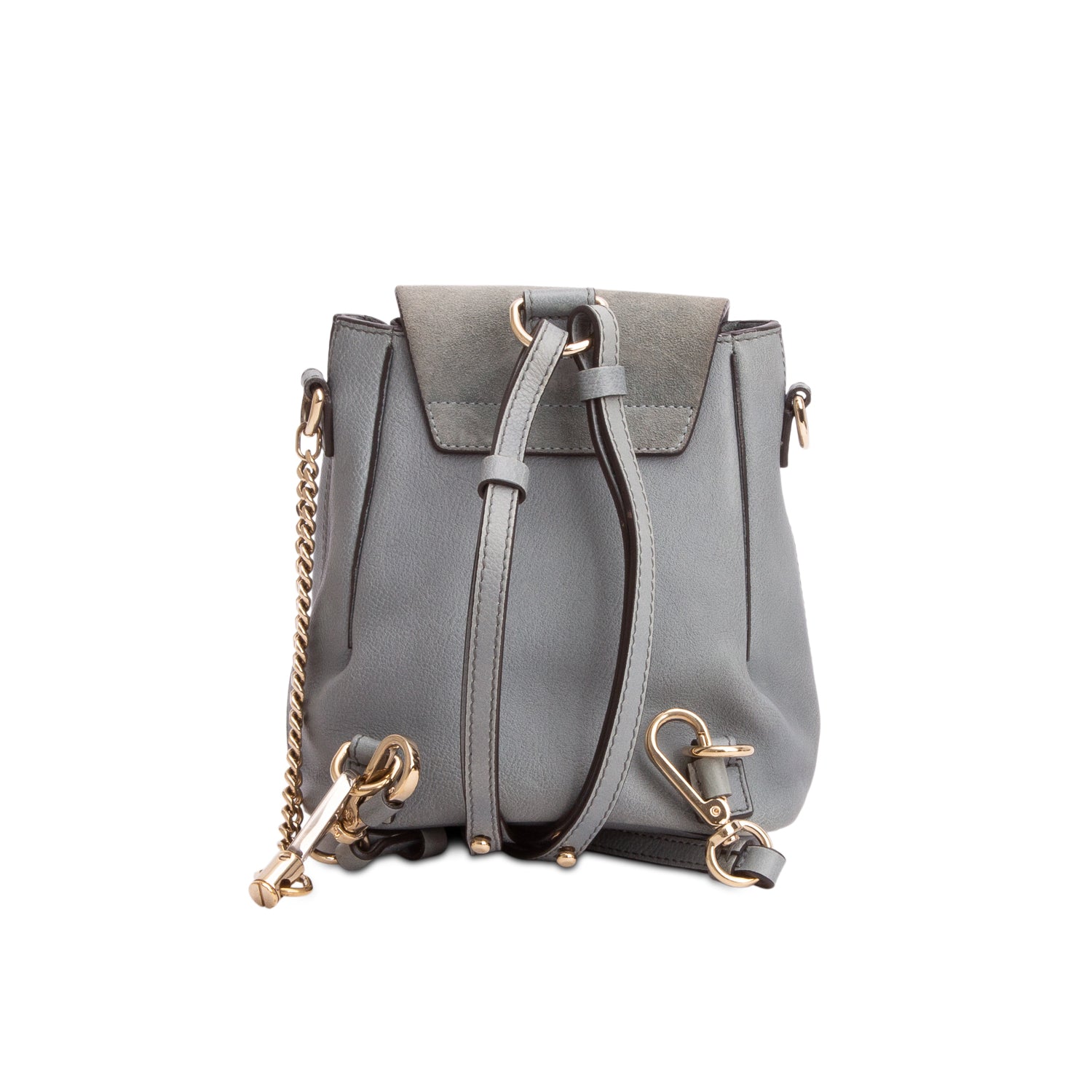 Chloe Teal Suede Calfskin Mini Faye Backpack