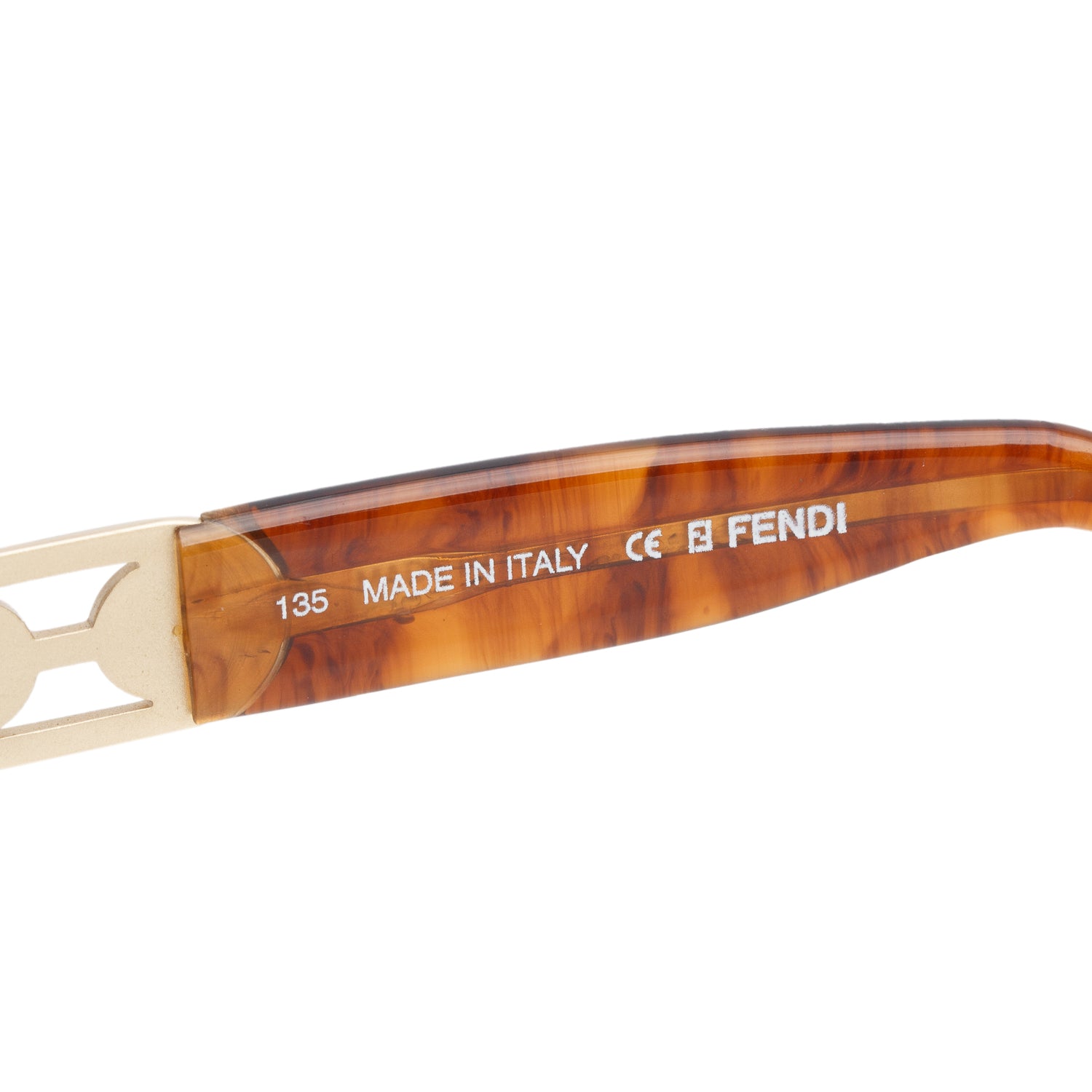Fendi FS 154 Havana & Gold Oval Sunglasses w/ Case