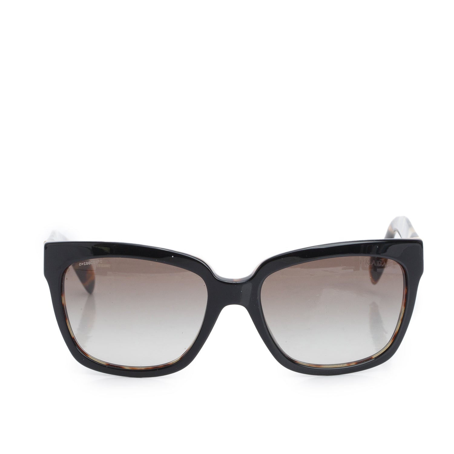 Prada SPR 07P Black/Havana Acetate Square Sunglasses w/ Case