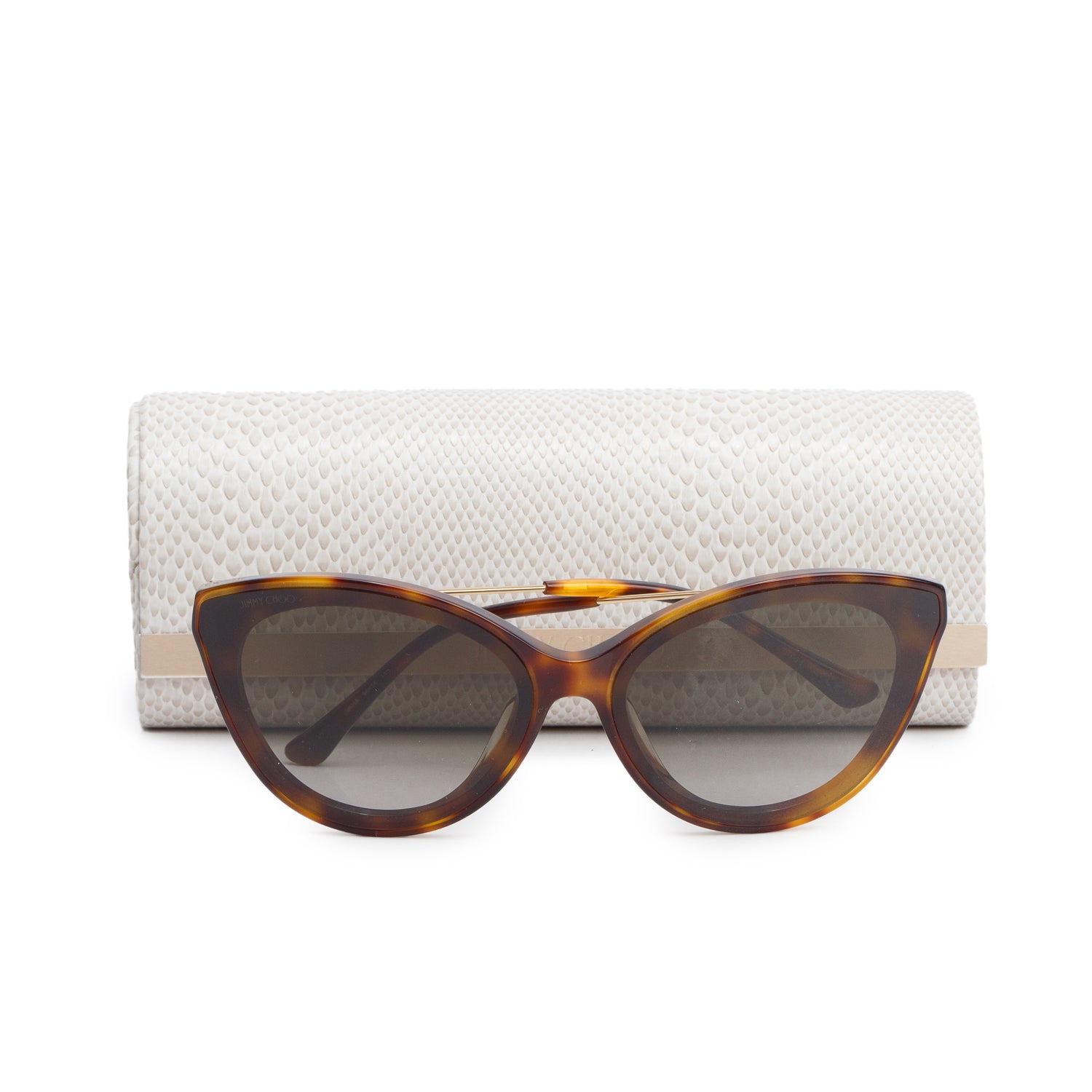 Jimmy Choo VIC/F/SK Tortoise Cat Eye Sunglasses w/ Case