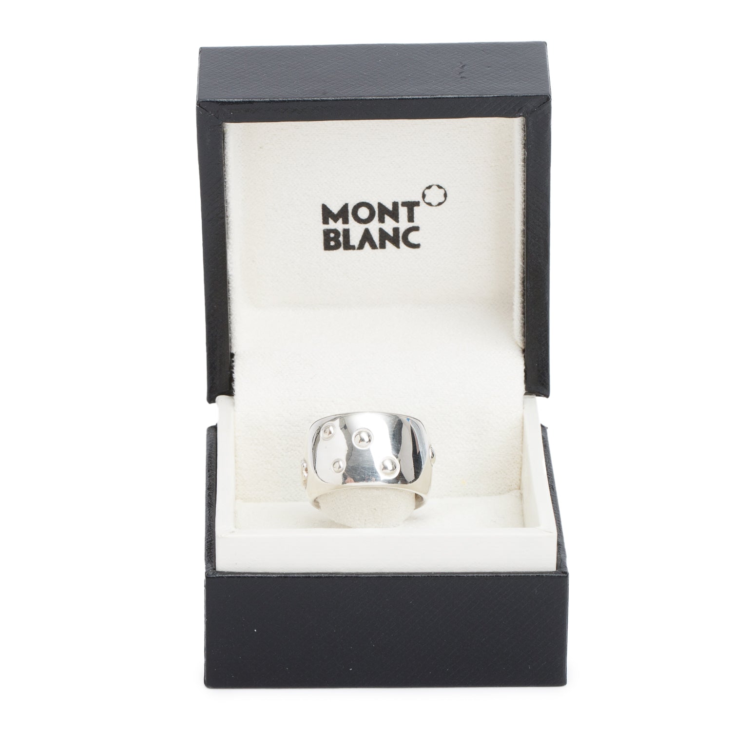 Montblanc Sterling Silver Embracing Star Wide Band Ring, Size 48 5 w/ B0x