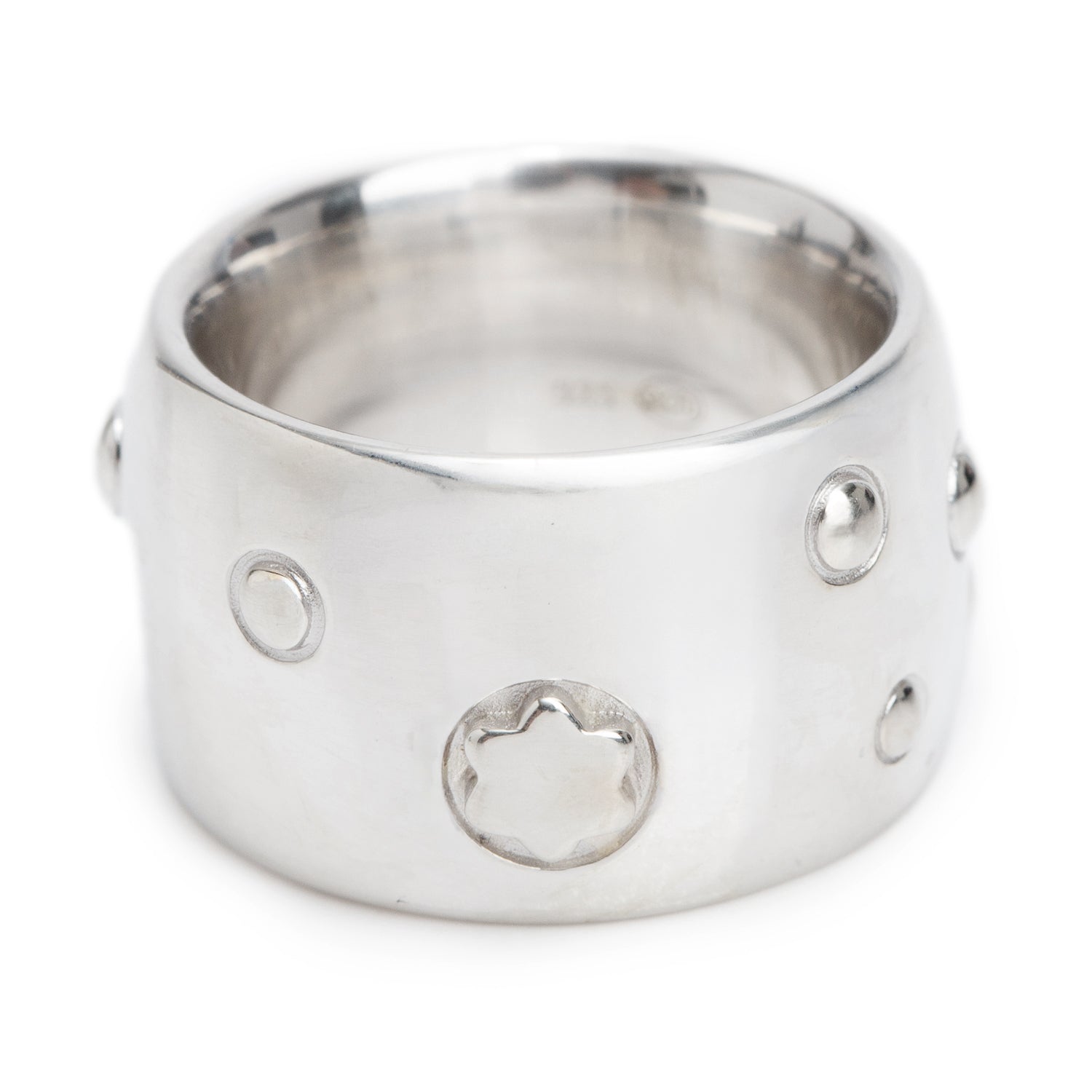 Montblanc Sterling Silver Embracing Star Wide Band Ring, Size 48 5 w/ B0x