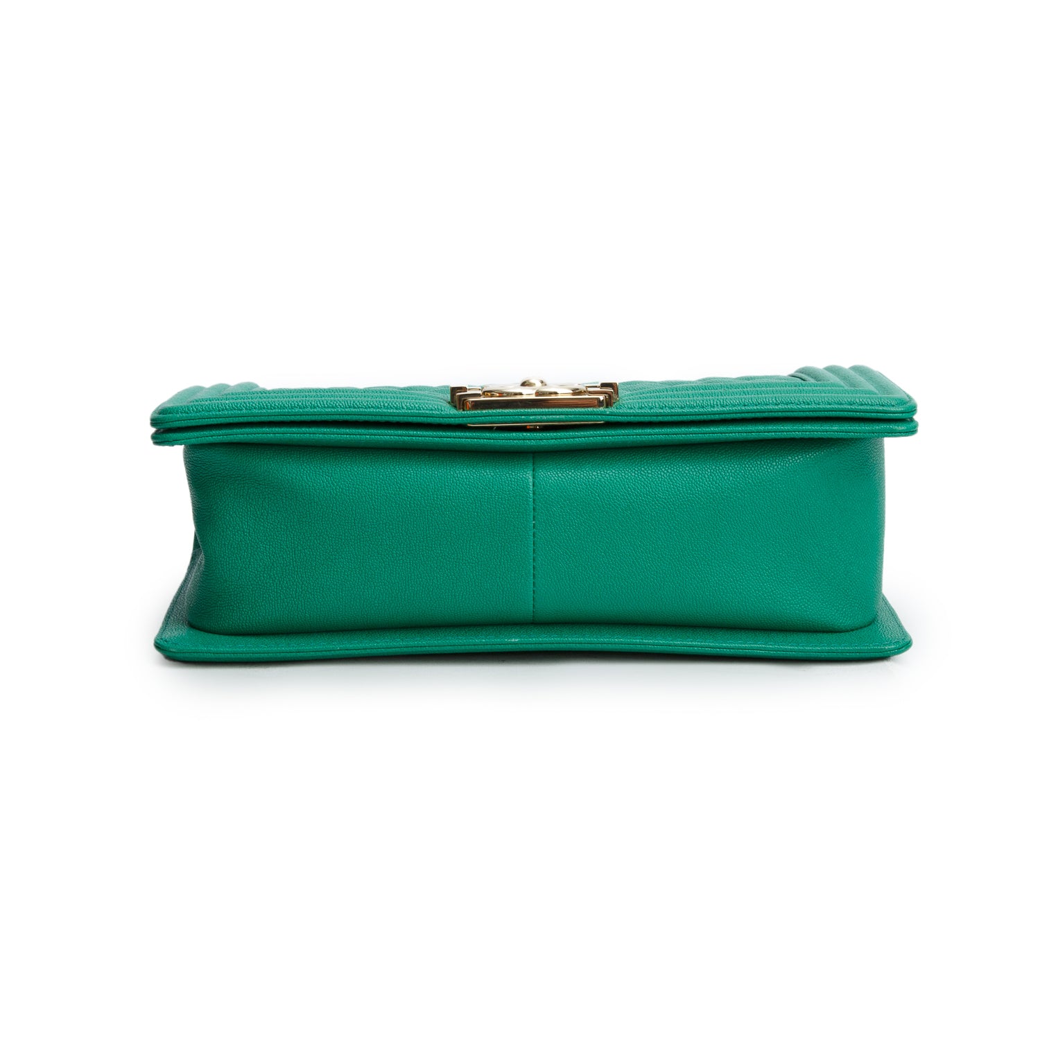 Chanel 2020 Green Caviar Quilted Medium Boy Flap Bag w/ Box, Authenticity Card & Receipt