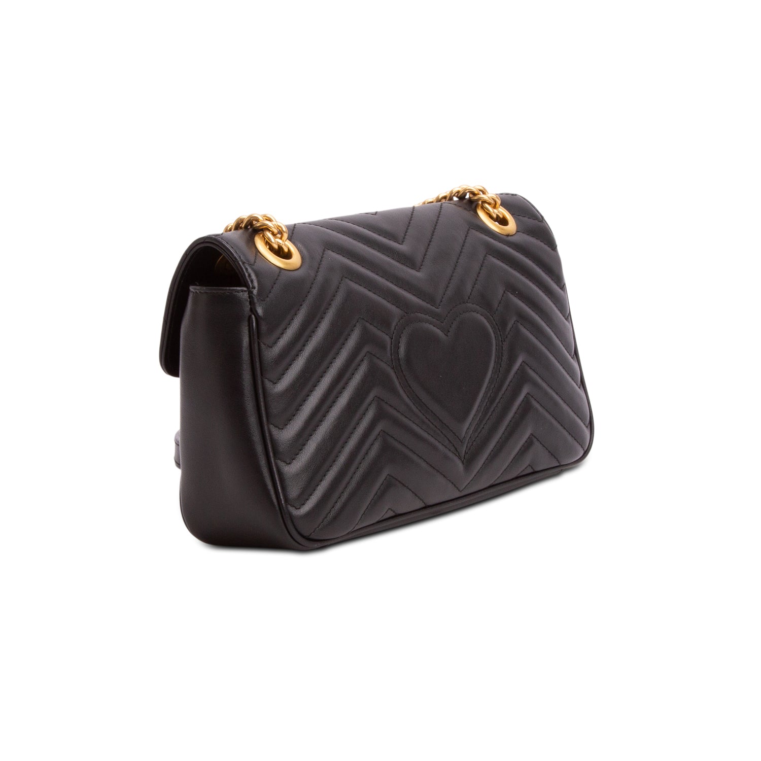 Gucci Black GG Marmont Matelasse Medium Shoulder Bag w/ Box