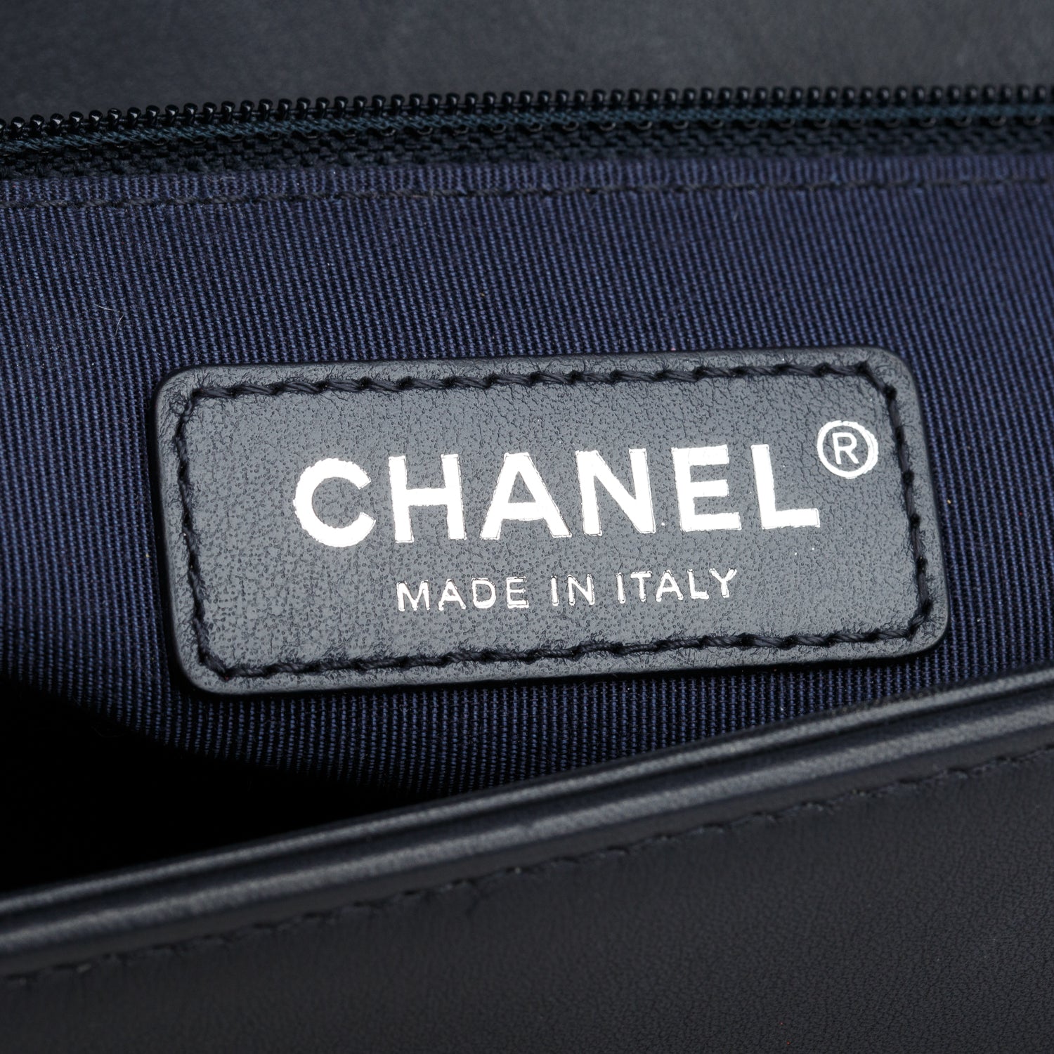 Chanel Black Chevron Quilted Lambskin Large Boy Bag w/ Box & Authenticity Card