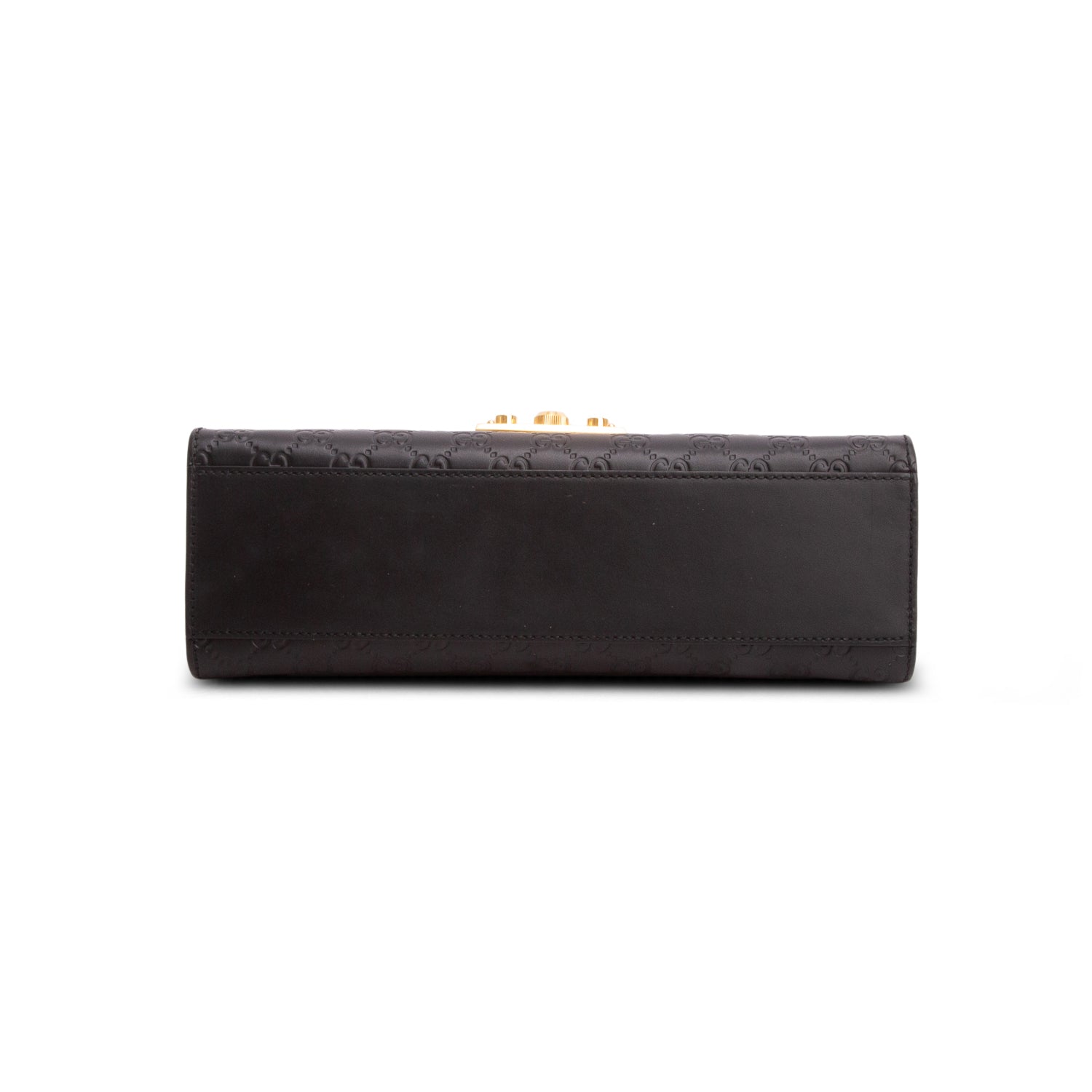 Gucci Black GG Signature Leather Medium Padlock Shoulder Bag w/ Box