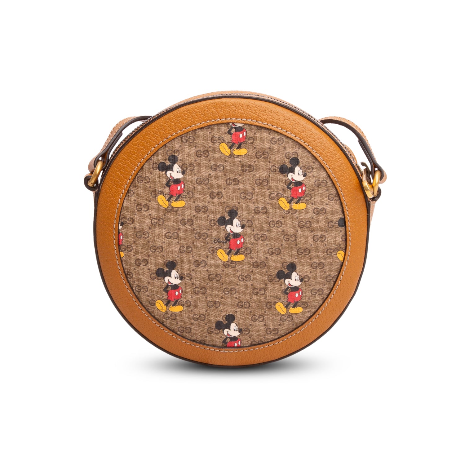 Gucci x Disney Mini Vintage GG Supreme Monogram Mickey Mouse Round Shoulder Bag w/ Box