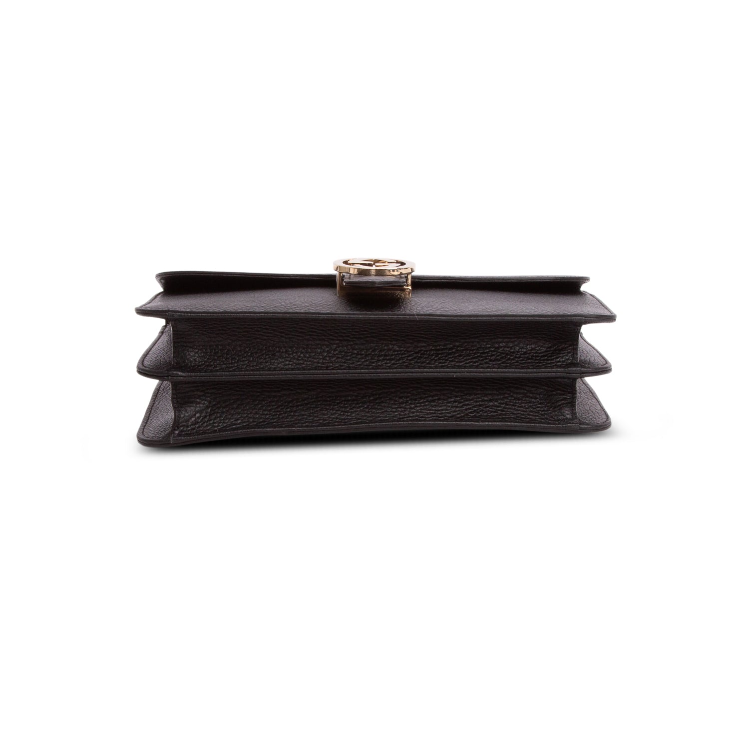 Gucci Black Calfskin Leather Medium Dollar Interlocking GG Shoulder Bag