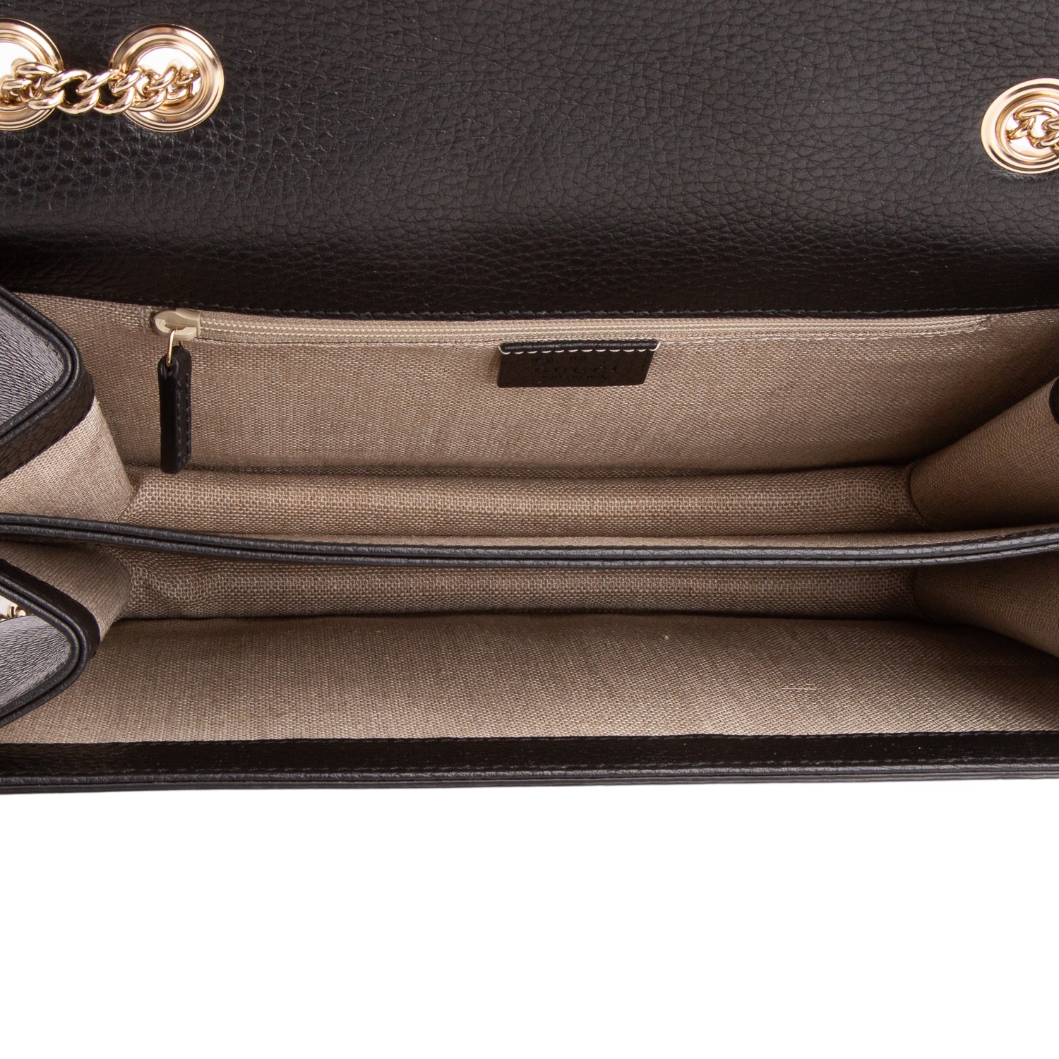 Gucci Black Calfskin Leather Medium Dollar Interlocking GG Shoulder Bag