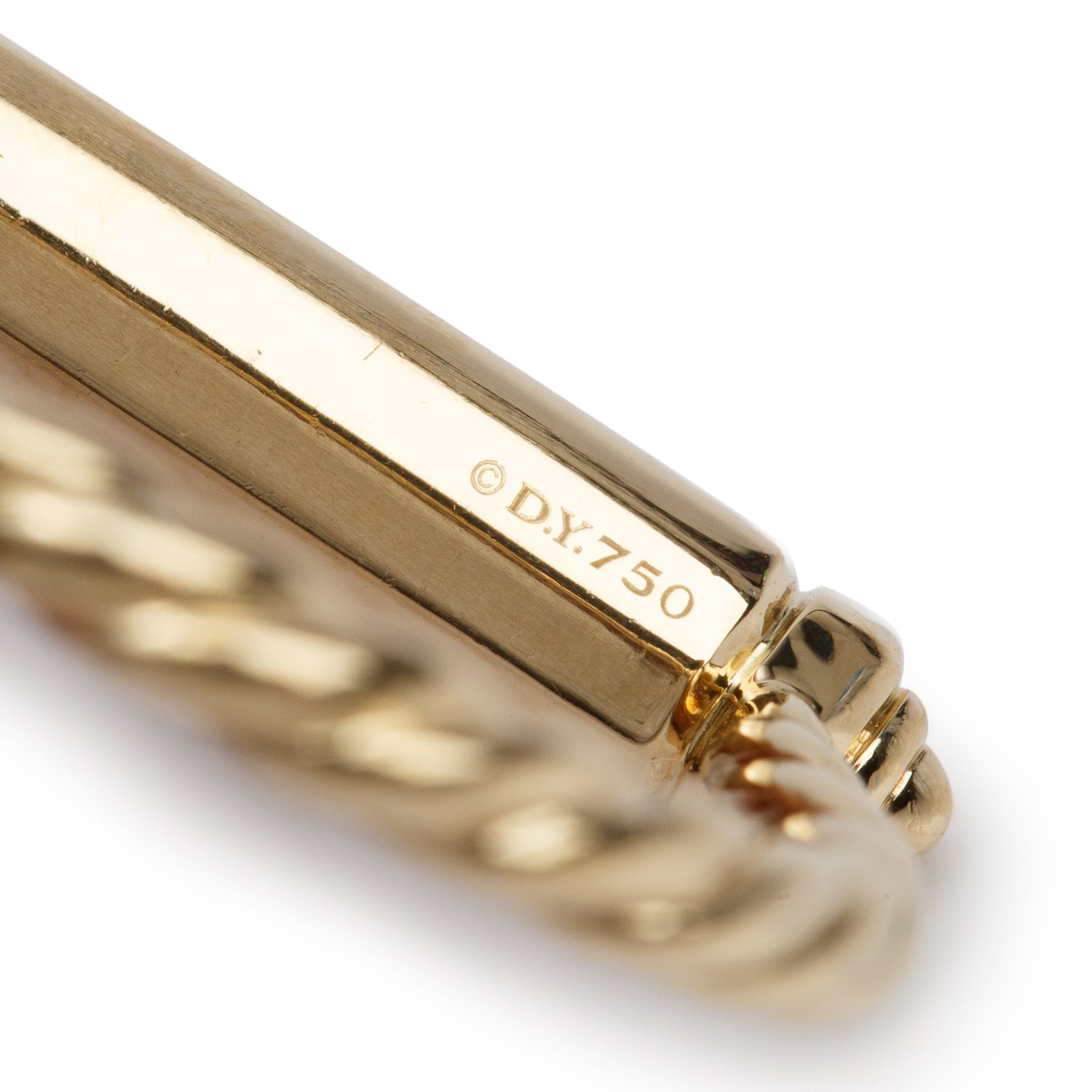 David Yurman 18k Yellow Gold Diamond Lexington 4.5MM Barrel Ring, Size 7.5
