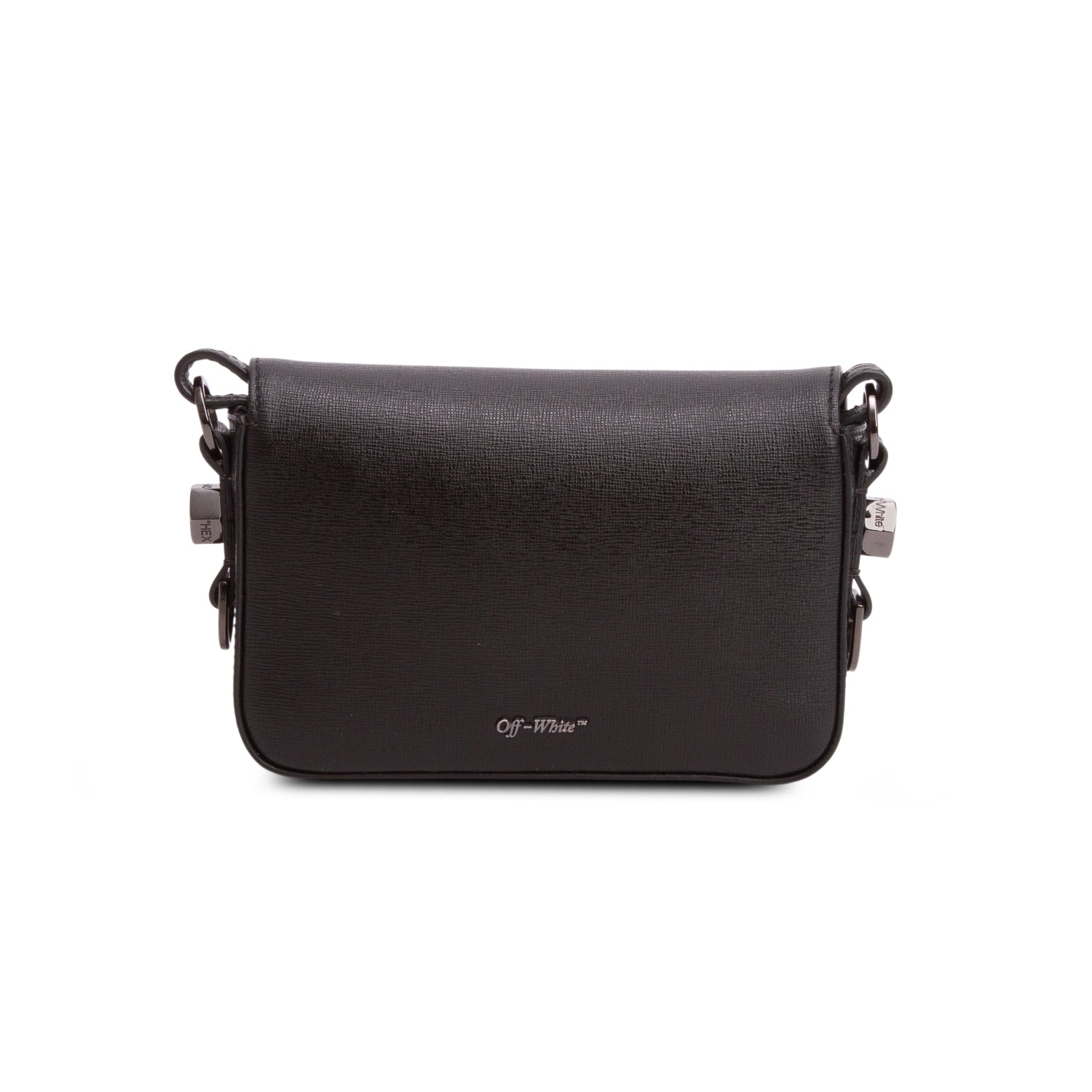 Off-White Black & White Calfskin Binder Clip Shoulder bag w/ Strap