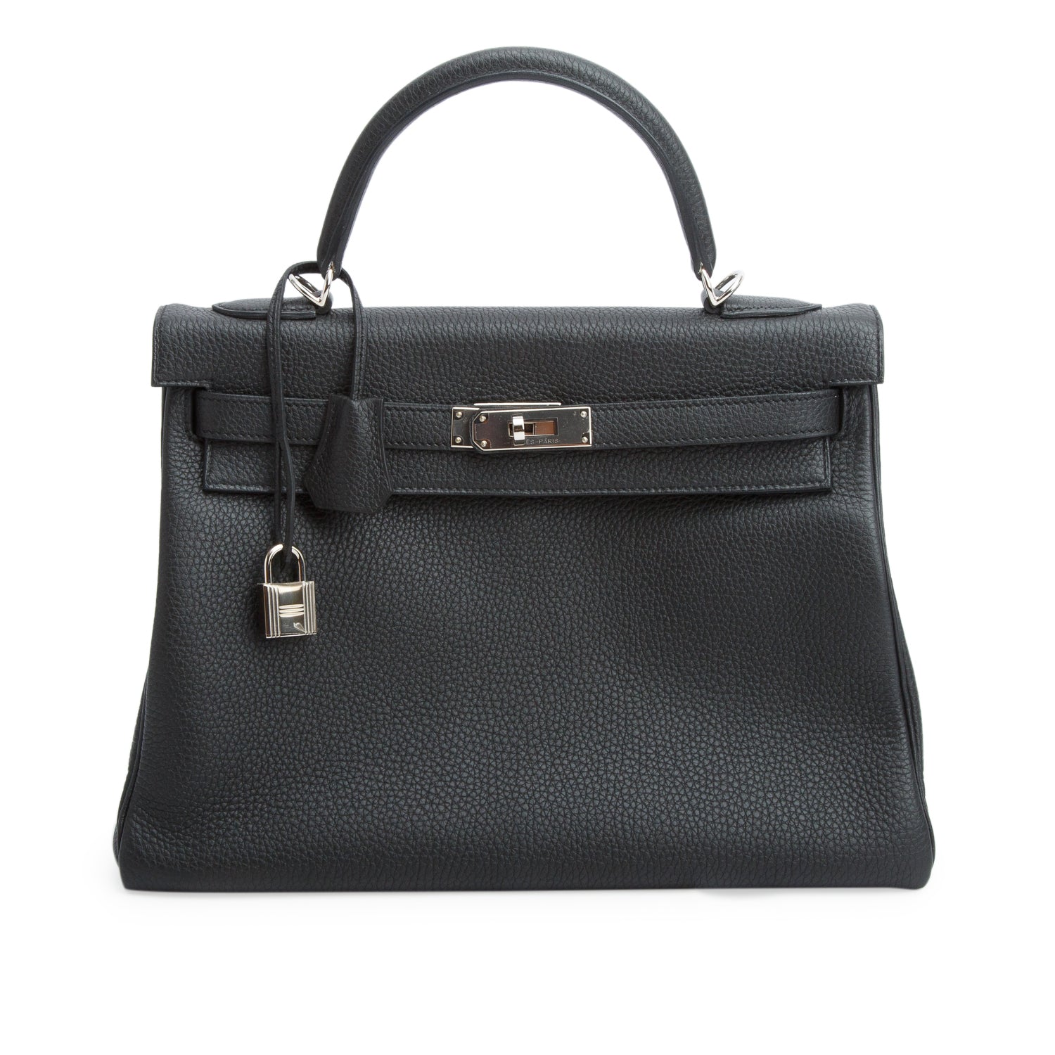 Hermes Noir Togo Kelly II Retourne 32 w/ Strap & Box