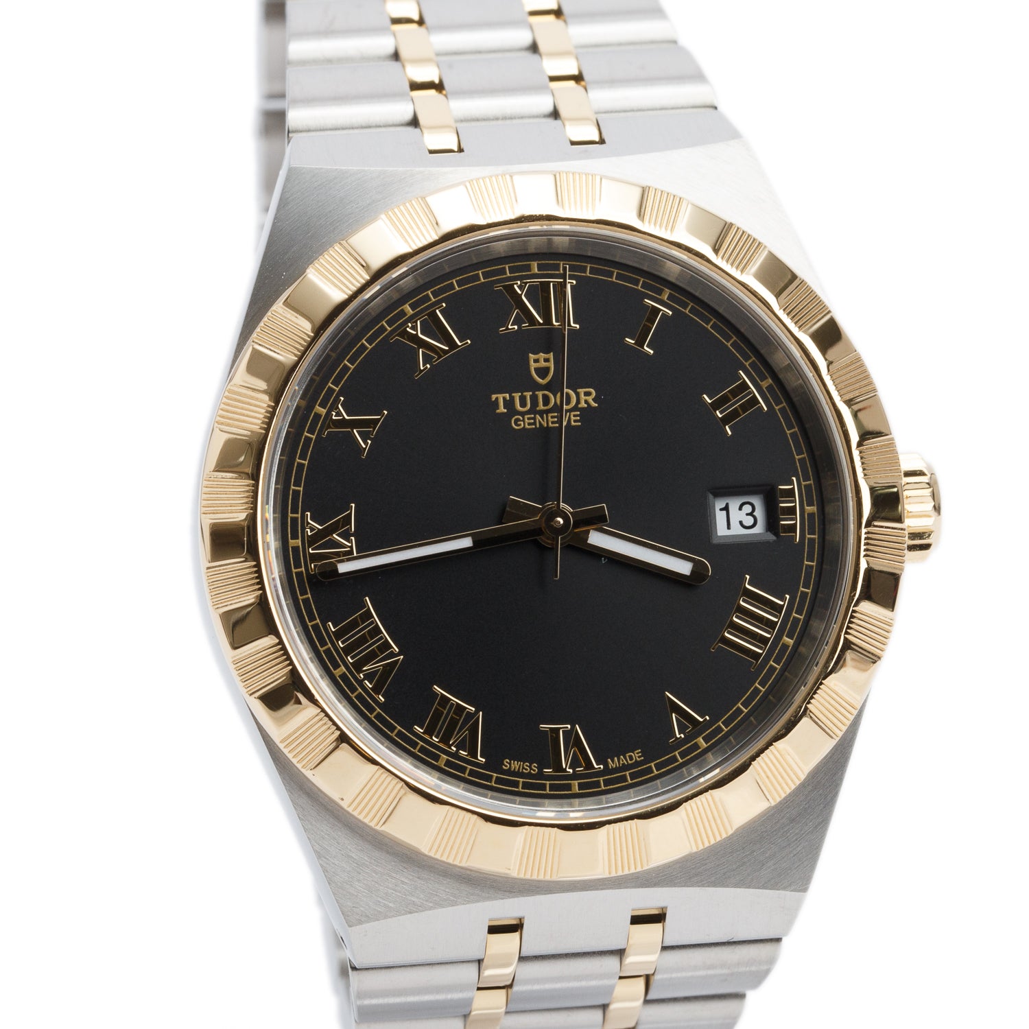 Tudor 2026 Stainless Steel & 18k Yellow Gold Royal 38 MM Automatic Watch Black Dial 28503 w/ Papers