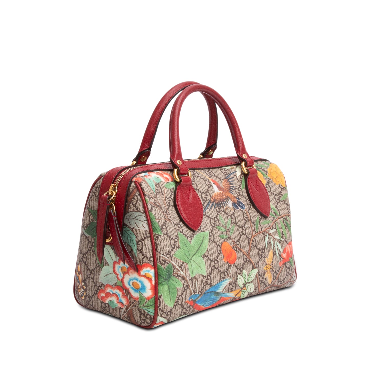 Gucci GG Supreme Monogram Tian Small Boston Bag w/ Strap