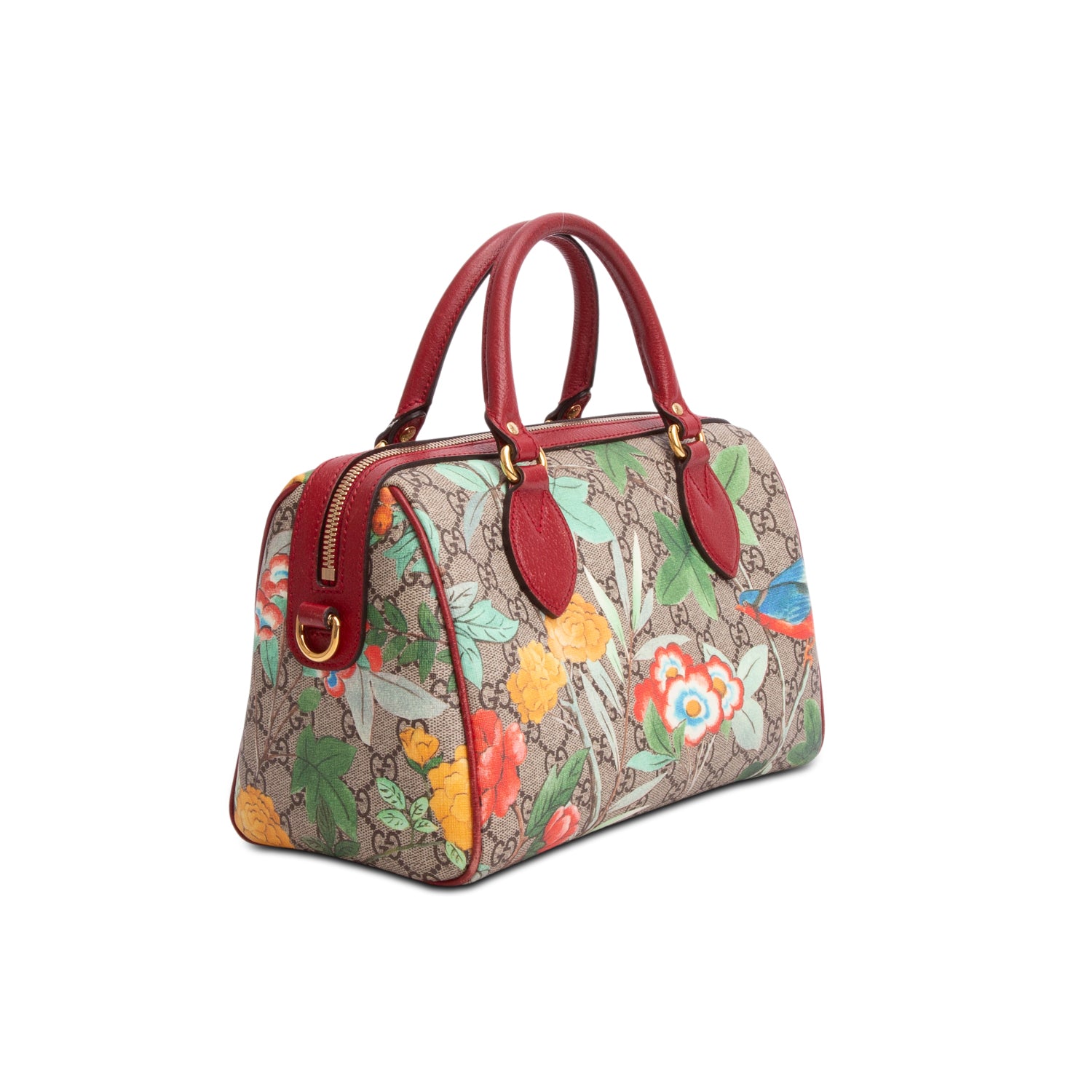 Gucci GG Supreme Monogram Tian Small Boston Bag w/ Strap