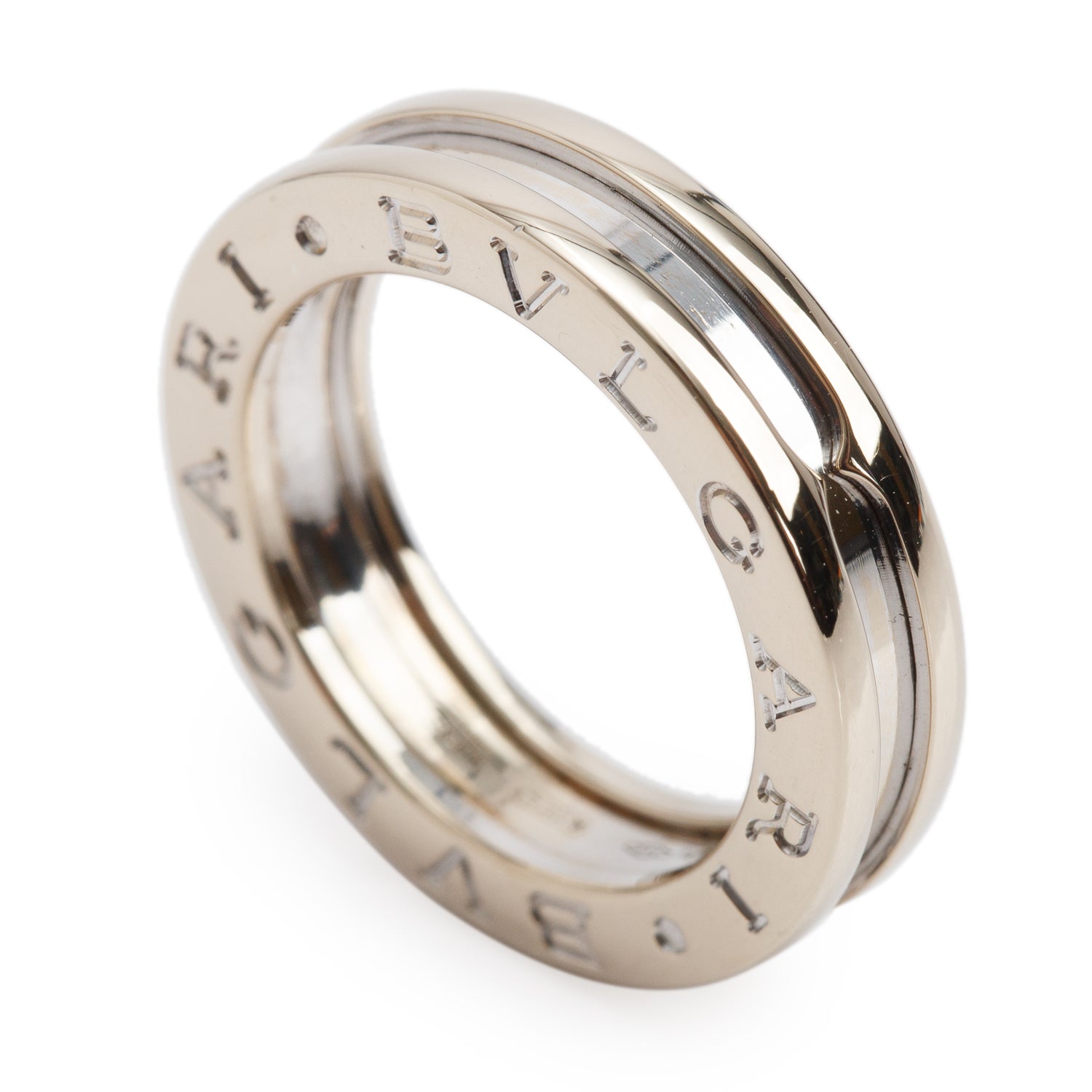 BVLGARI 18k White Gold B.Zero1 One-Band Ring Size 49 5