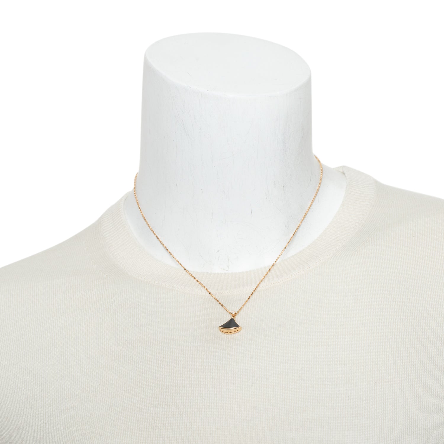 BVLGARI 2025 18k Rose Gold Black Onyx & Diamond Diva's Dream Pendant Necklace w/ Box, Certificate & Receipt