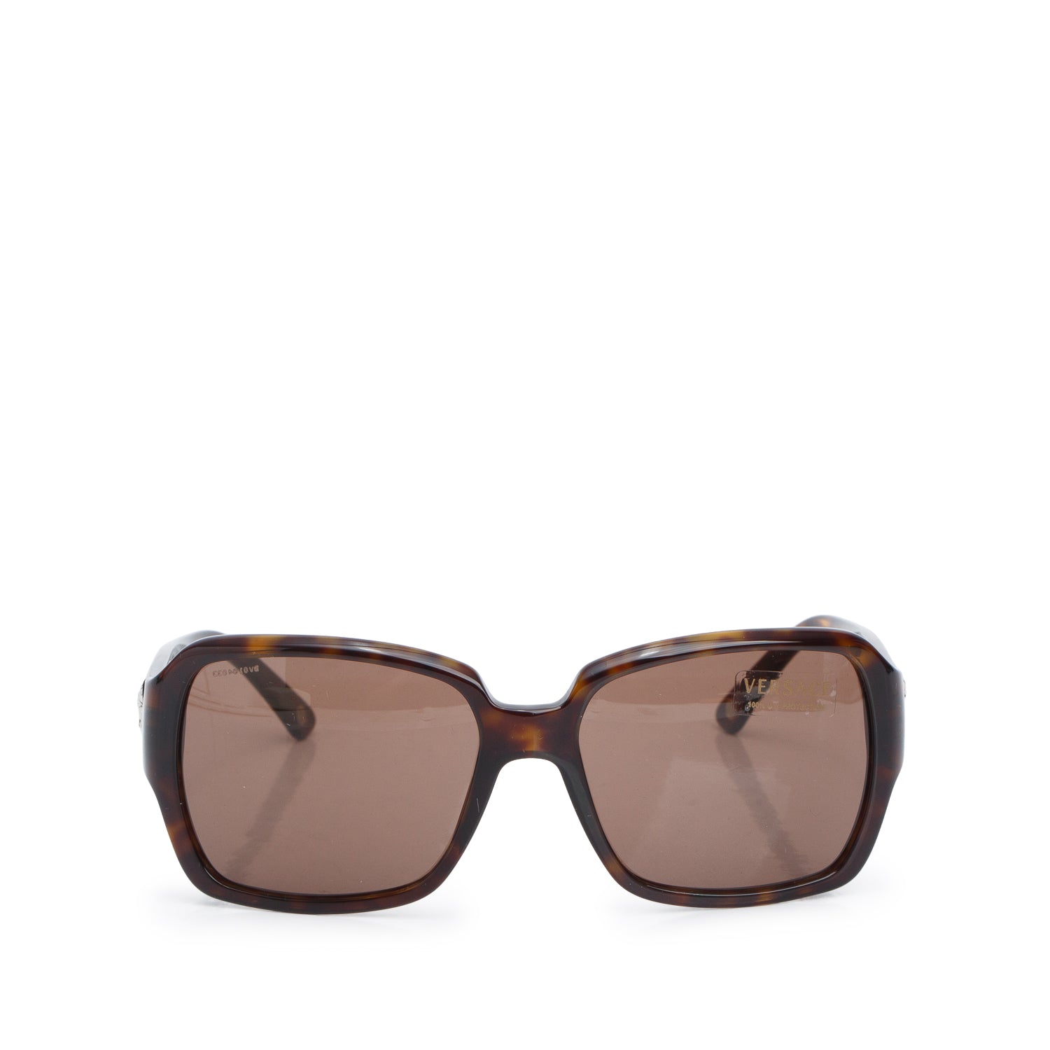 Versace Mod 4294-B Brown Havana Crystal Medusa Square Sunglasses w/ Case
