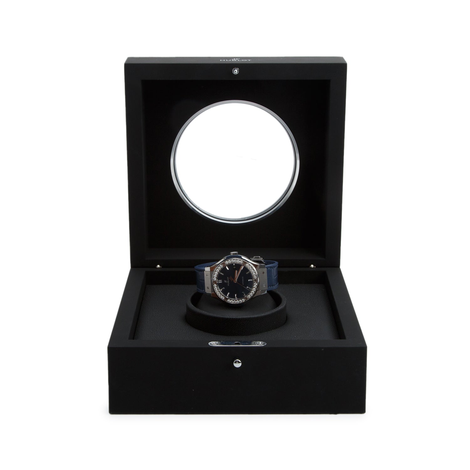 Hublot 2023 Titanium Diamond Bezel Classic Fusion 38 MM Automatic Watch Blue Dial w/ Box