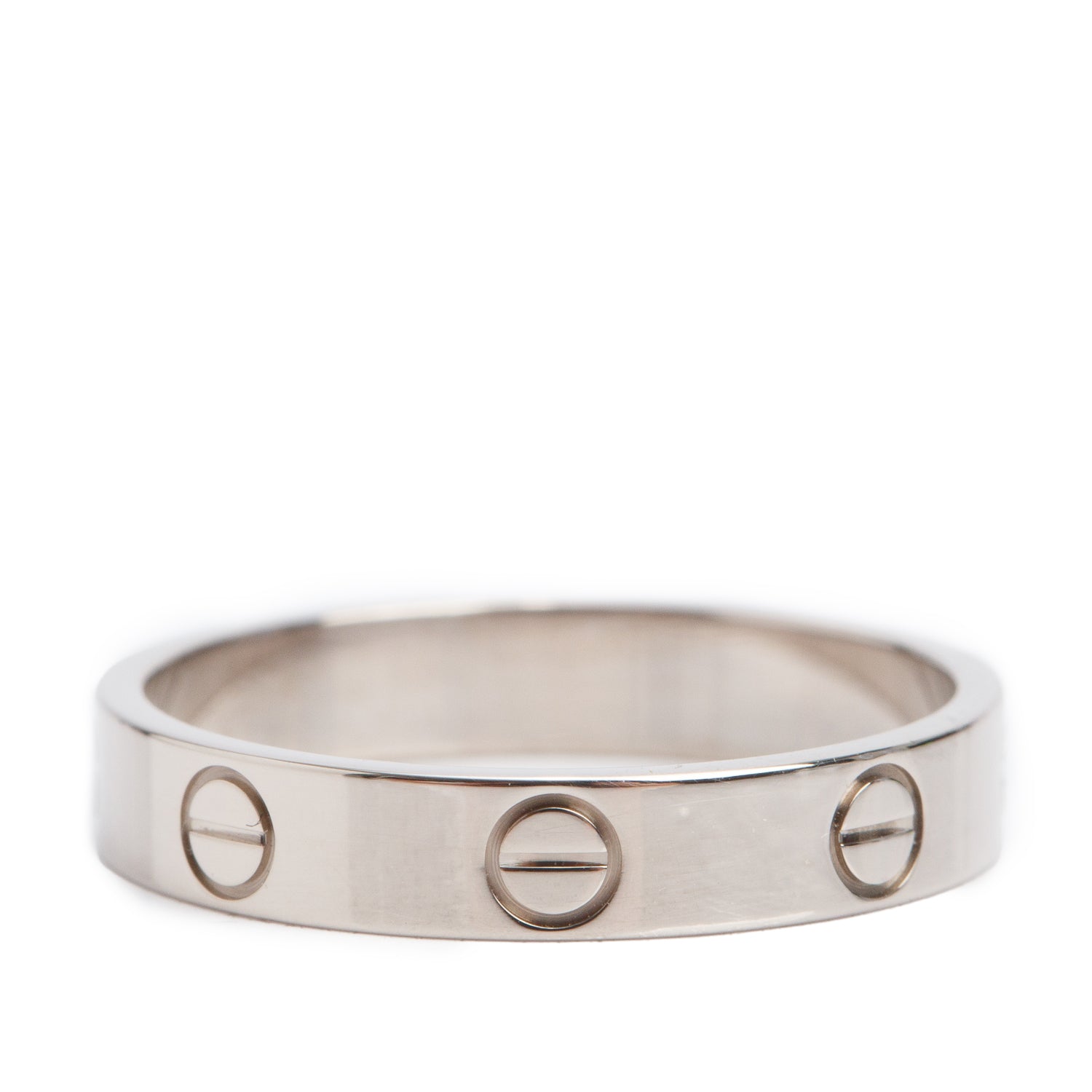 Cartier 18k White Gold 3.6 MM Love Wedding Band Ring, Size 55 7.25 w/ Box