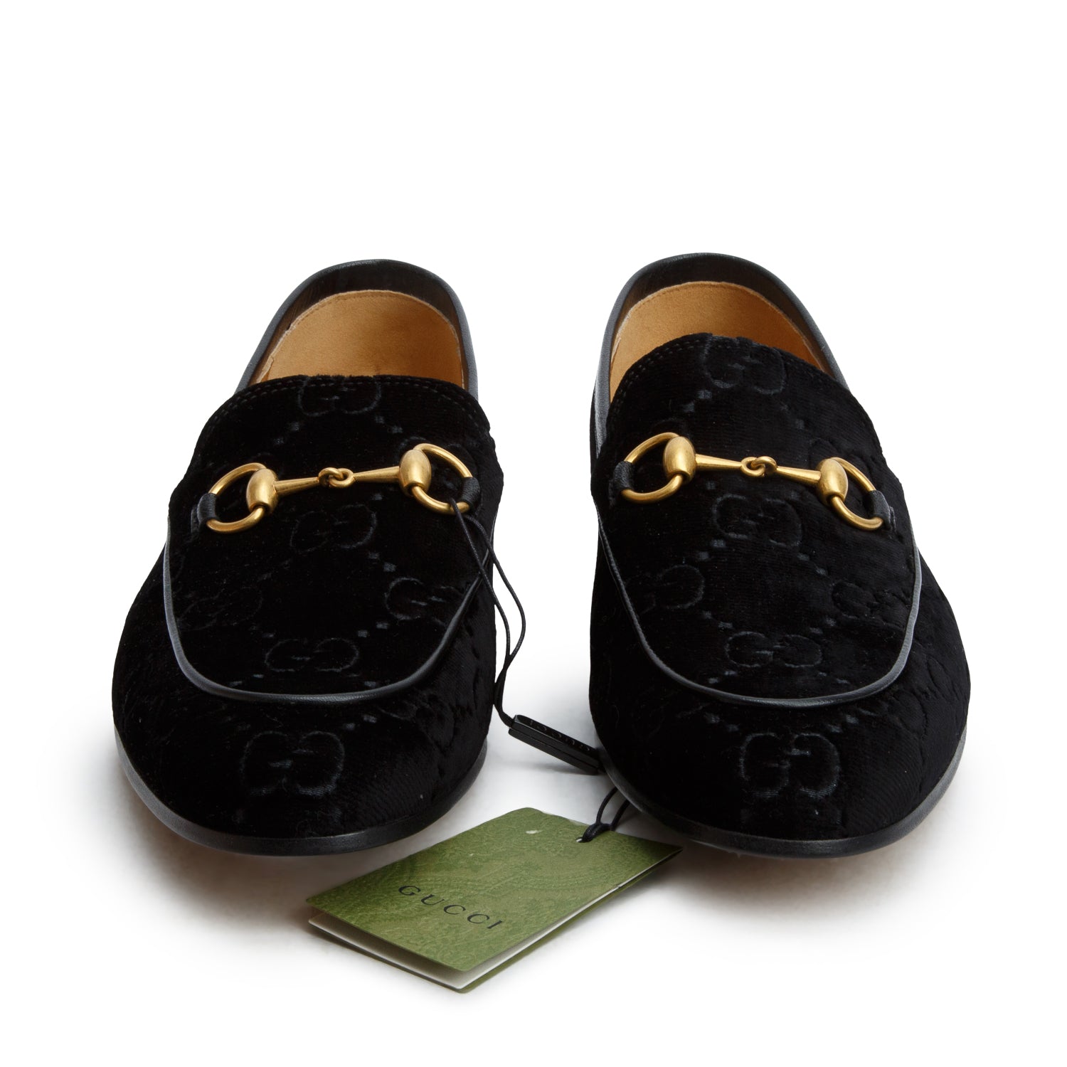 Gucci Black Velvet GG Monogram Horsebit Jordaan Loafers, Men's Size 9 w/ Box