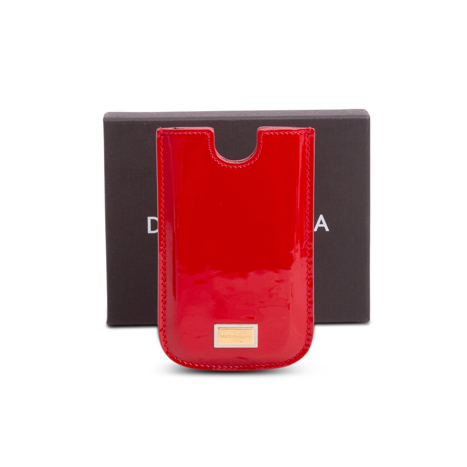 Dolce & Gabbana Red Patent Leather Phone Case w/ Box