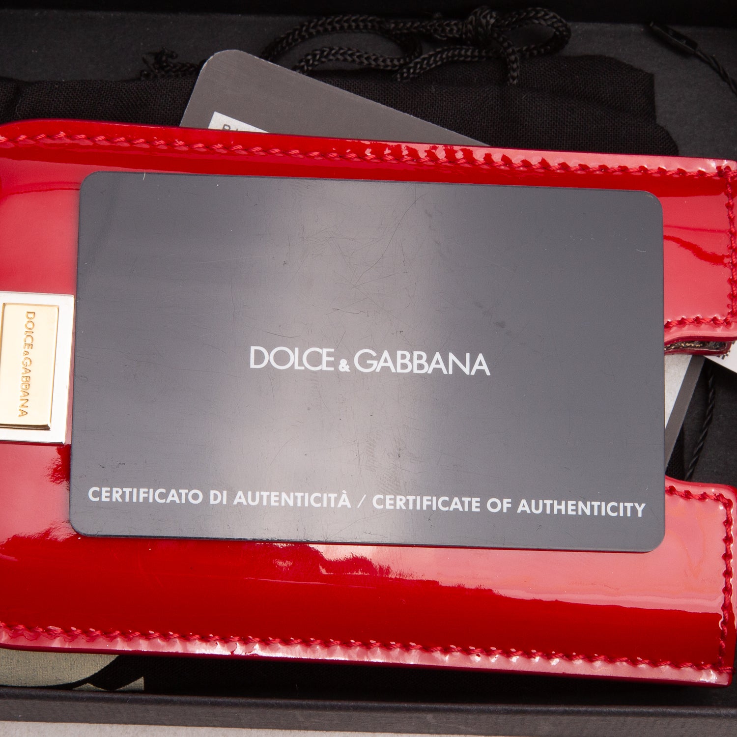 Dolce & Gabbana Red Patent Leather Phone Case w/ Box