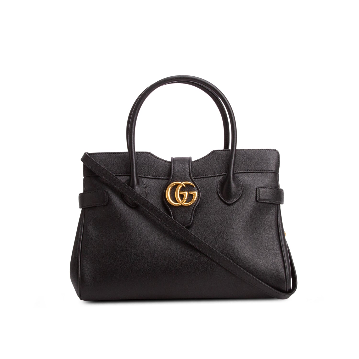 Gucci Black New Sakai Calfskin Lux Small Dahlia Top Handle Bag w/ Box & Strap