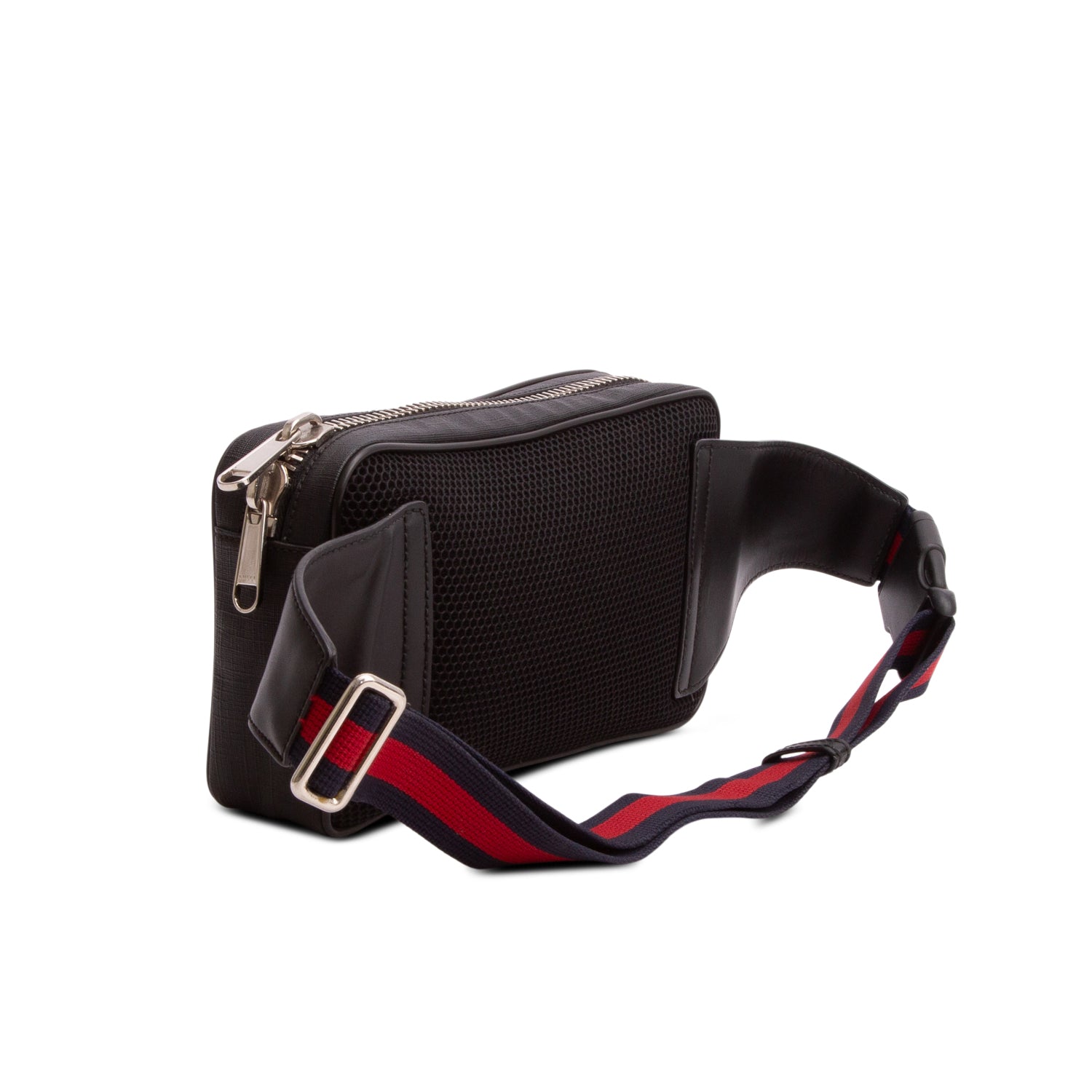 Gucci Black Soft GG Supreme Monogram Web Belt Bag w/ Box