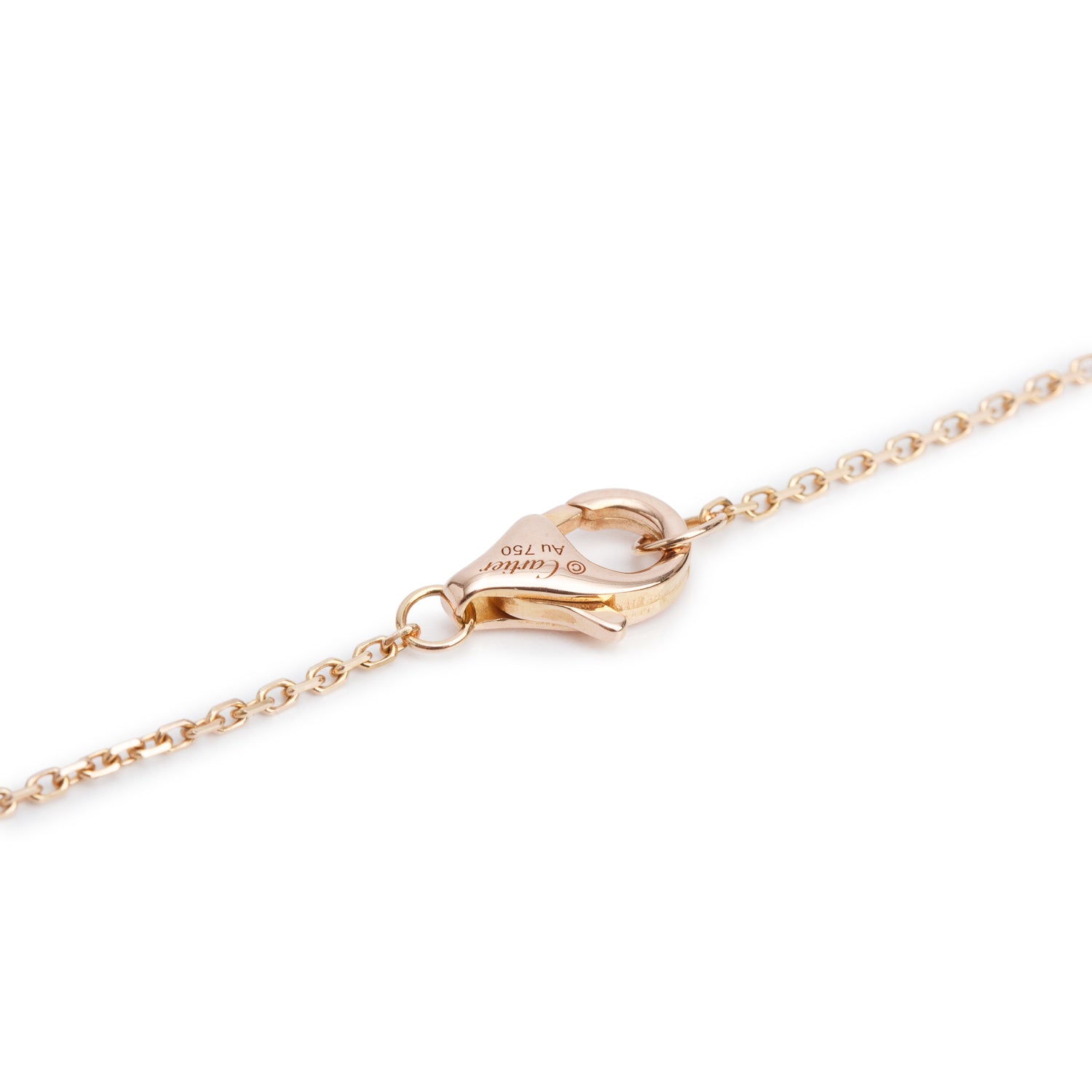 Cartier 18k Yellow, White & Rose Gold 1 Diamond Mini Trinity Pendant Necklace w/ Box, Receipt & Certificate