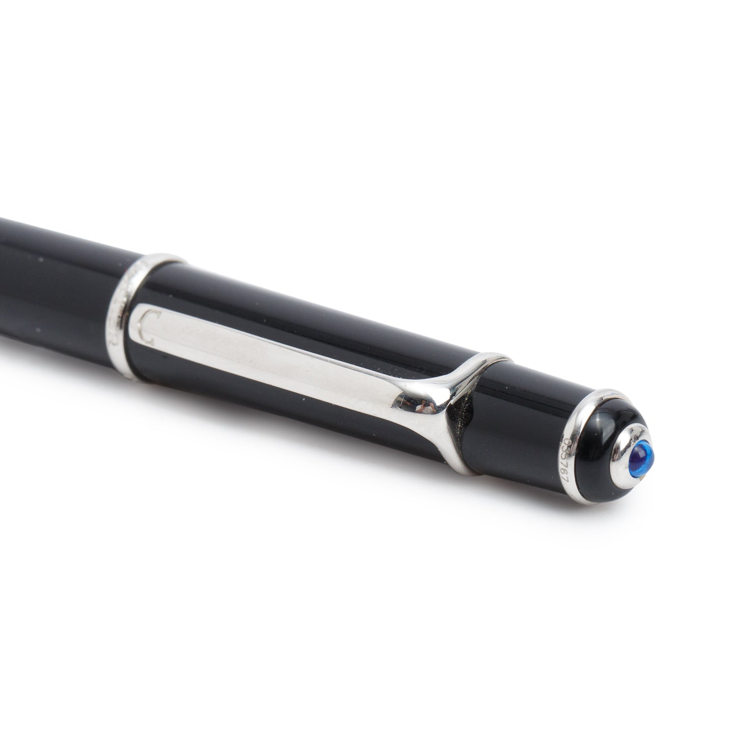 Cartier Palladium Plated Black Resin Diabolo De Cartier Ballpoint Pen