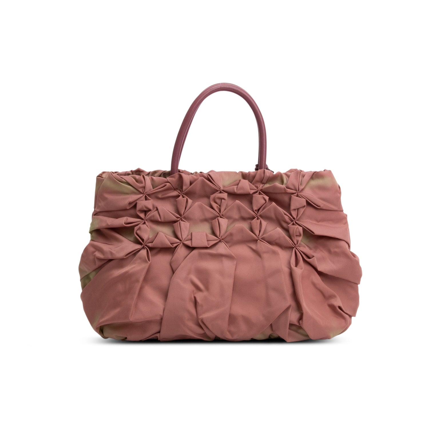 Prada Pink & Green Tessuto Nylon Origami Pleated Tote w/ Authenticity Card