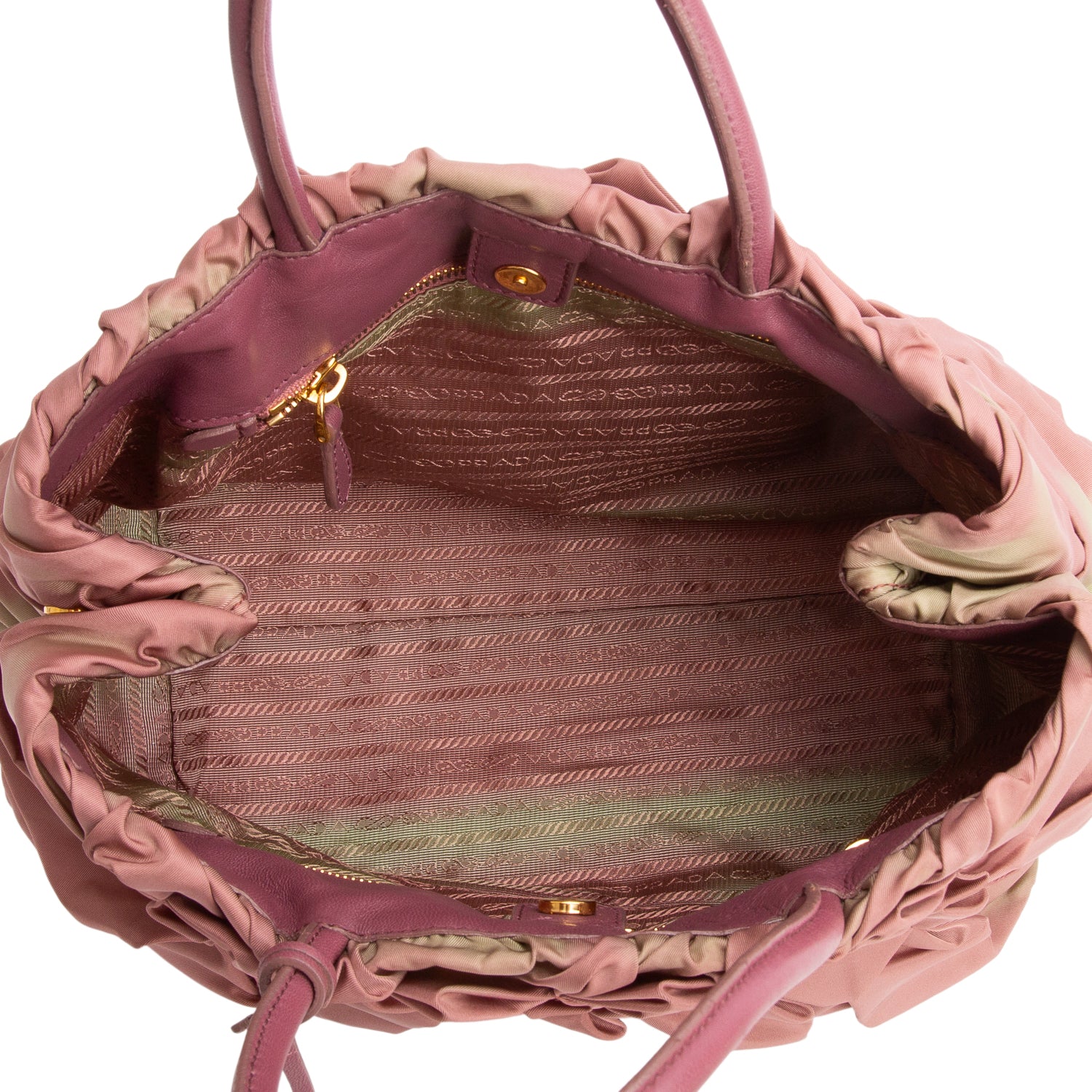 Prada Pink & Green Tessuto Nylon Origami Pleated Tote w/ Authenticity Card