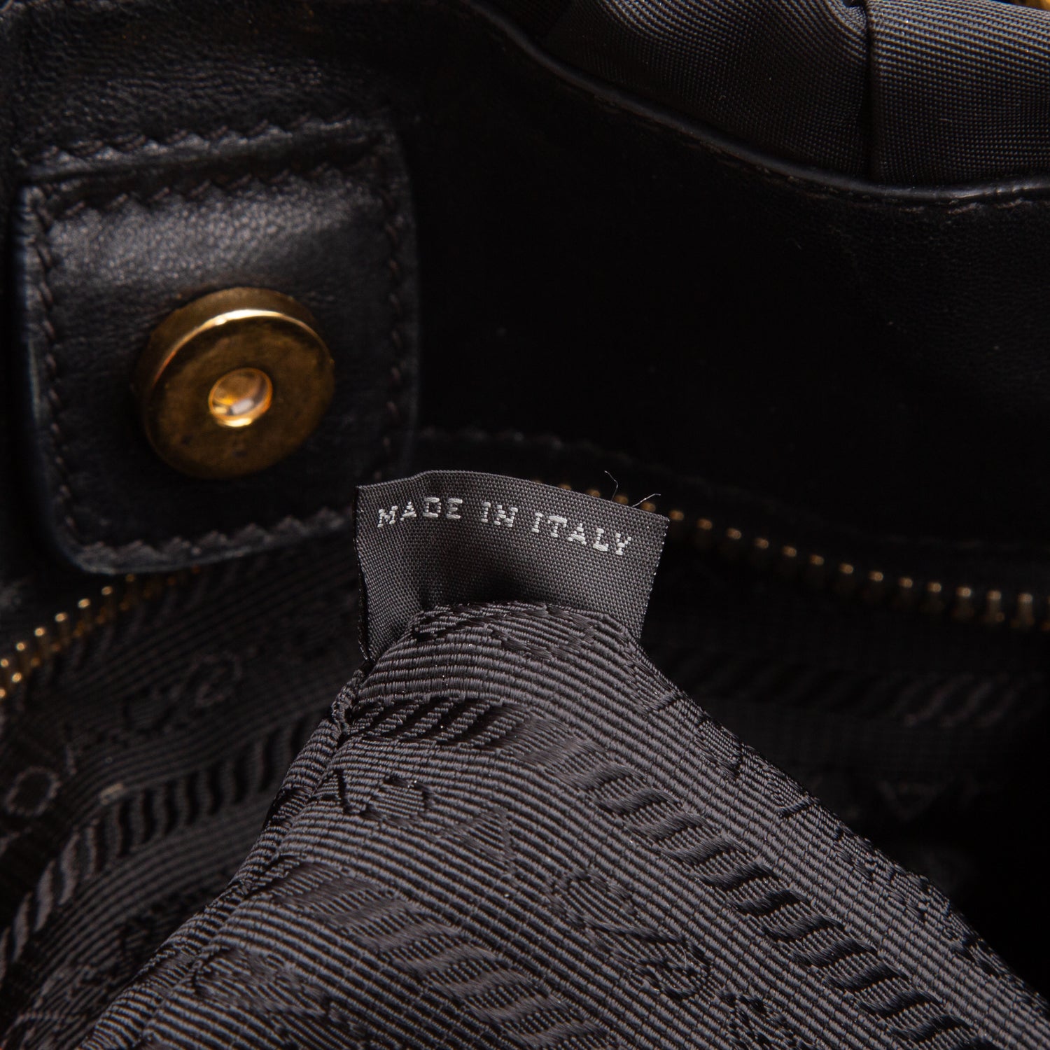 Prada Black Tessuto Nylon Gaufre Tote