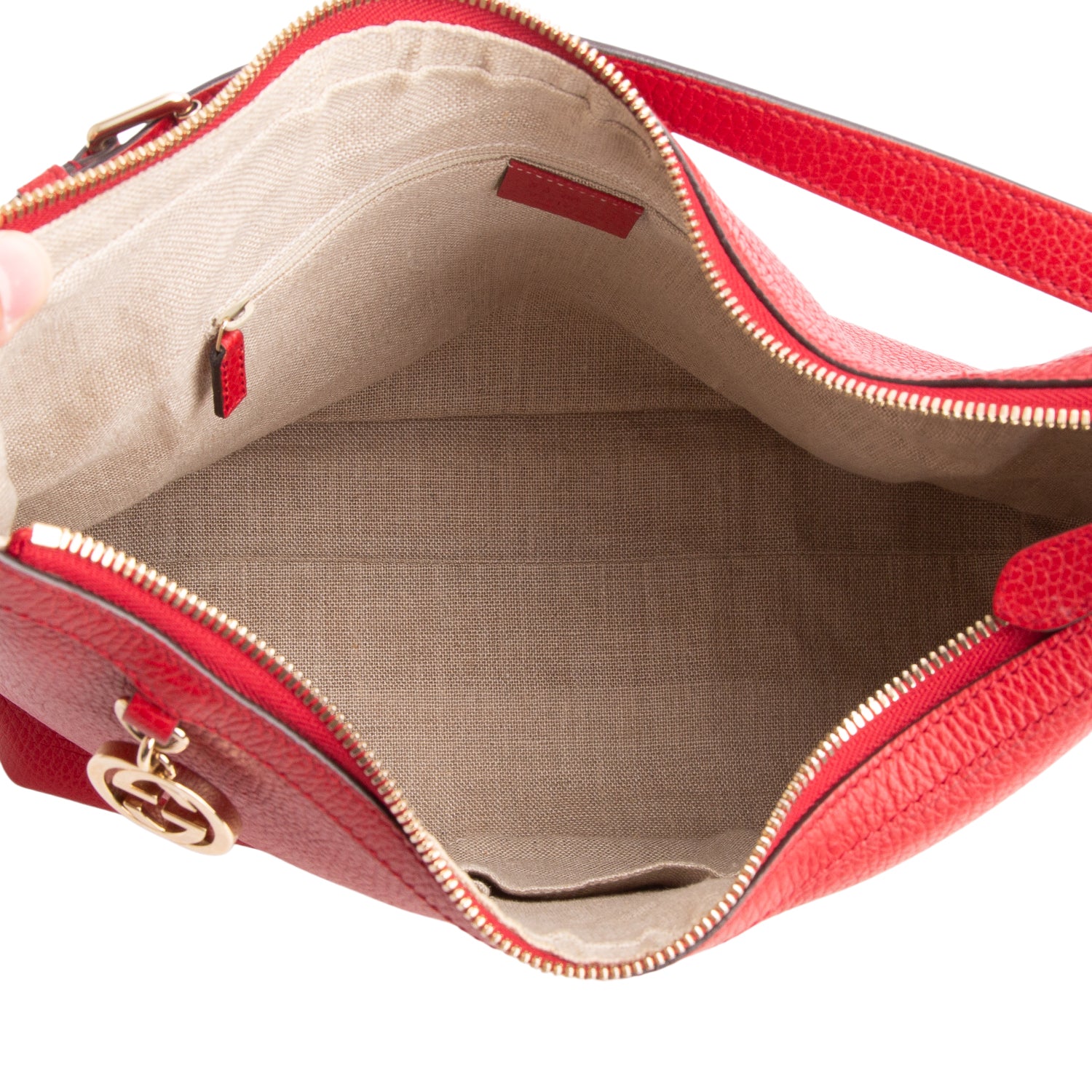 Gucci Red Dollar Calfskin GG Hobo