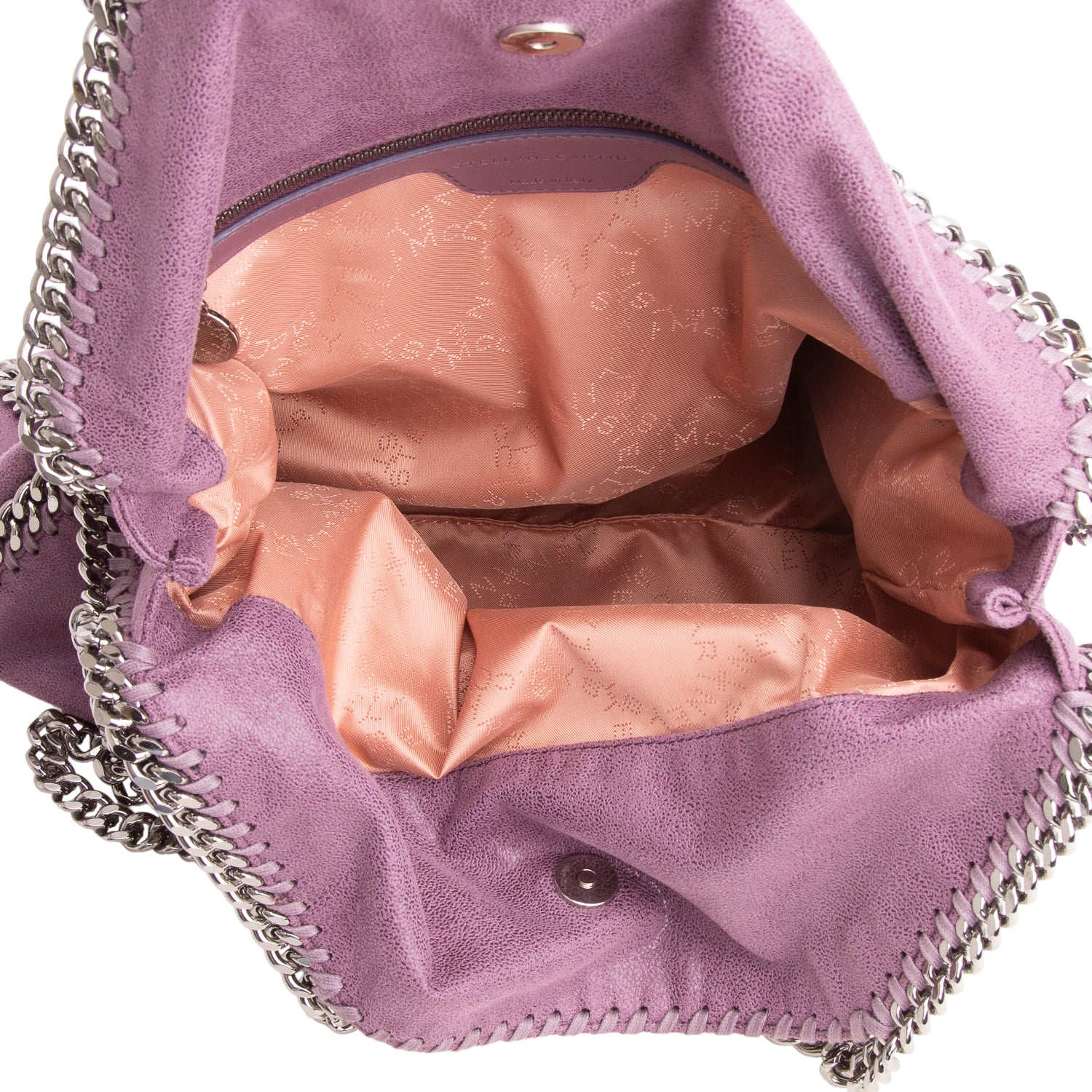 Stella McCartney Purple Vegan Shaggy Deer Fabric Falabella Fold-Over Tote