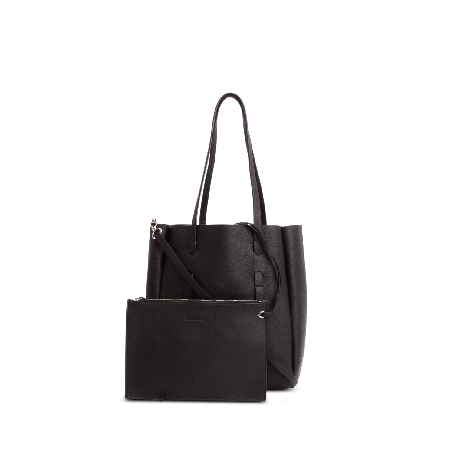 Balenciaga Black Calfskin Logo XXS Everyday Tote w/ Pouch & Strap
